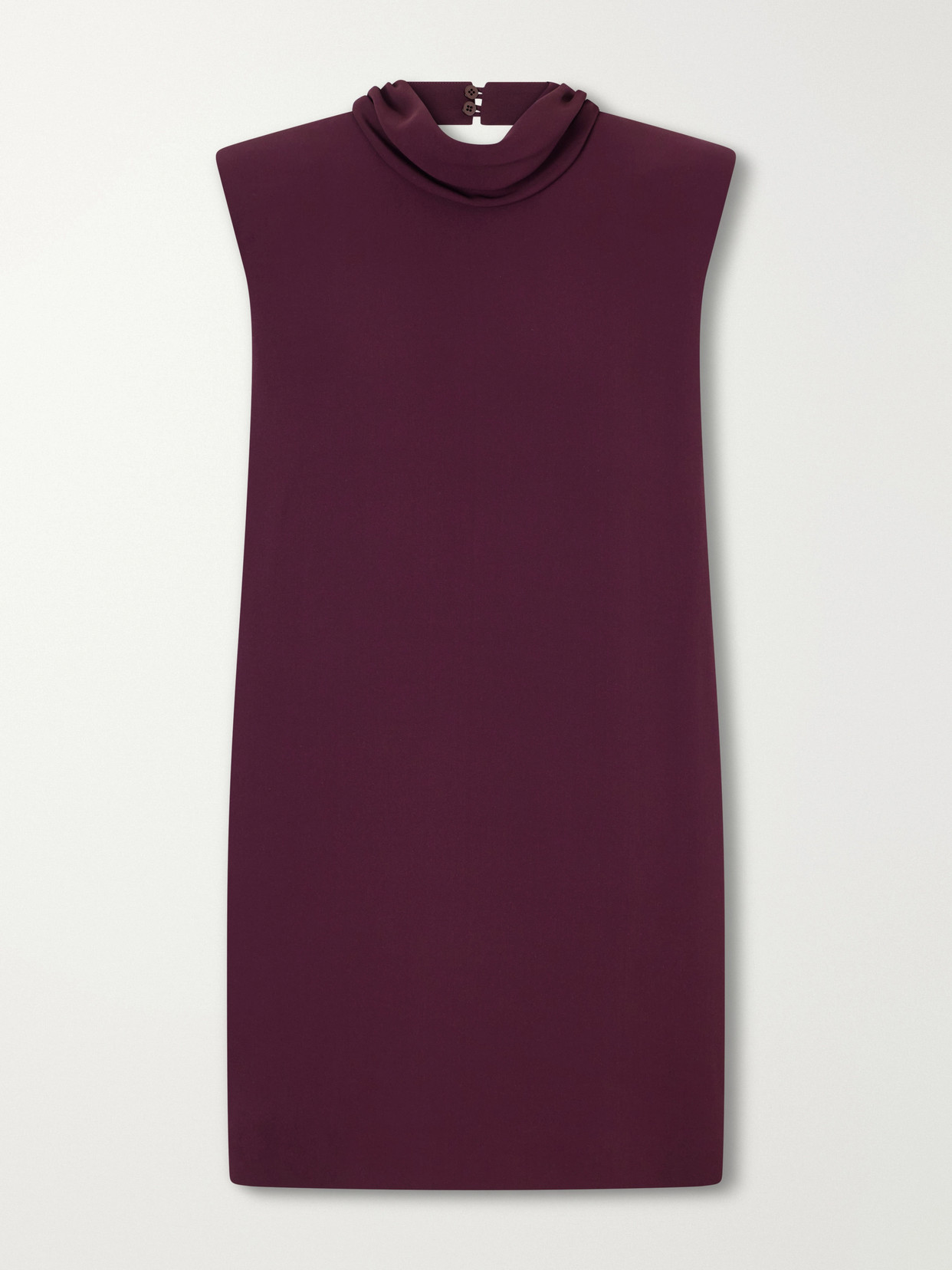 Valentino Draped Silk-cady Turtleneck Mini Dress In Purple