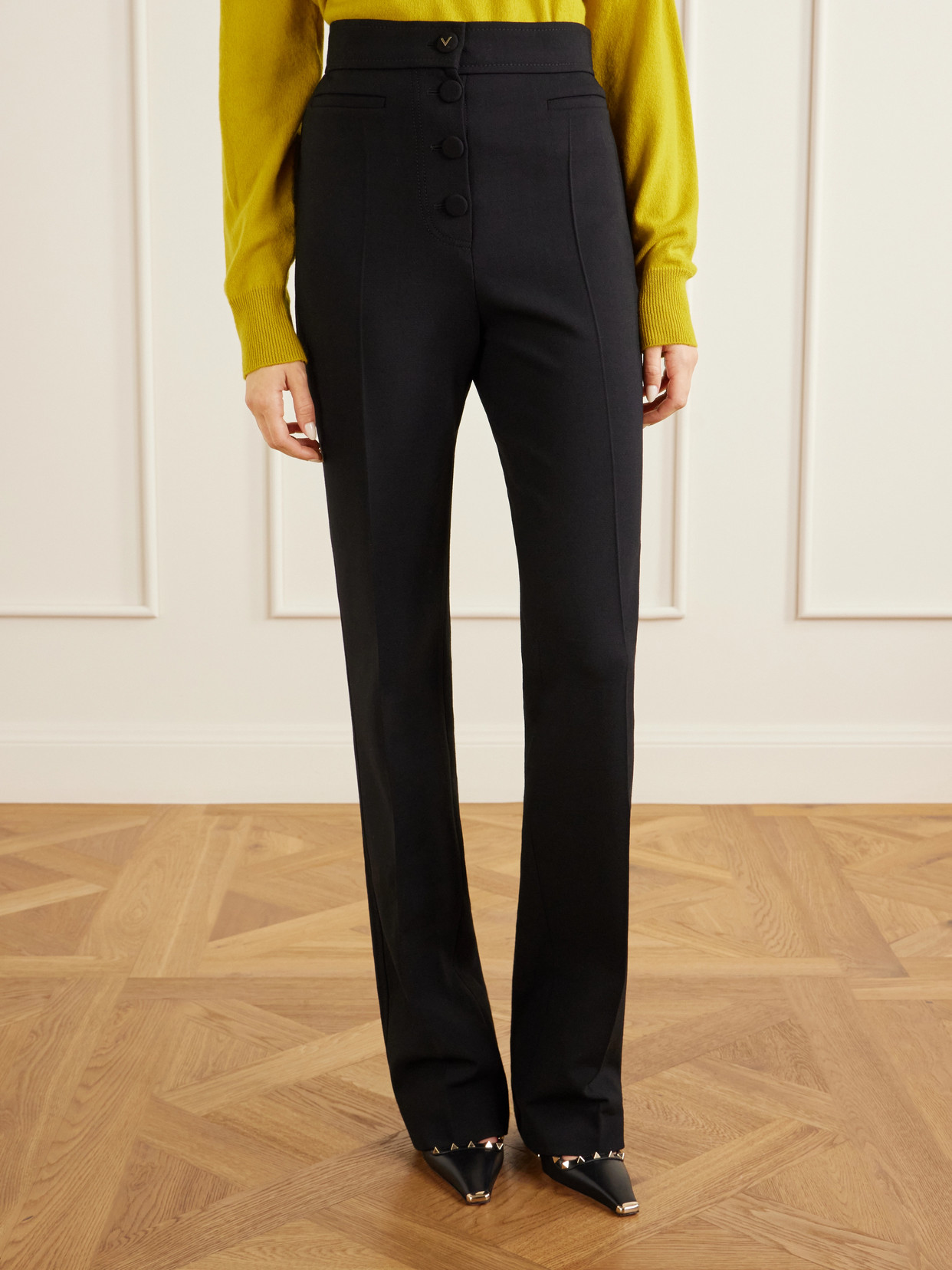 Garavani - Straight-Leg Wool Crepe Pants