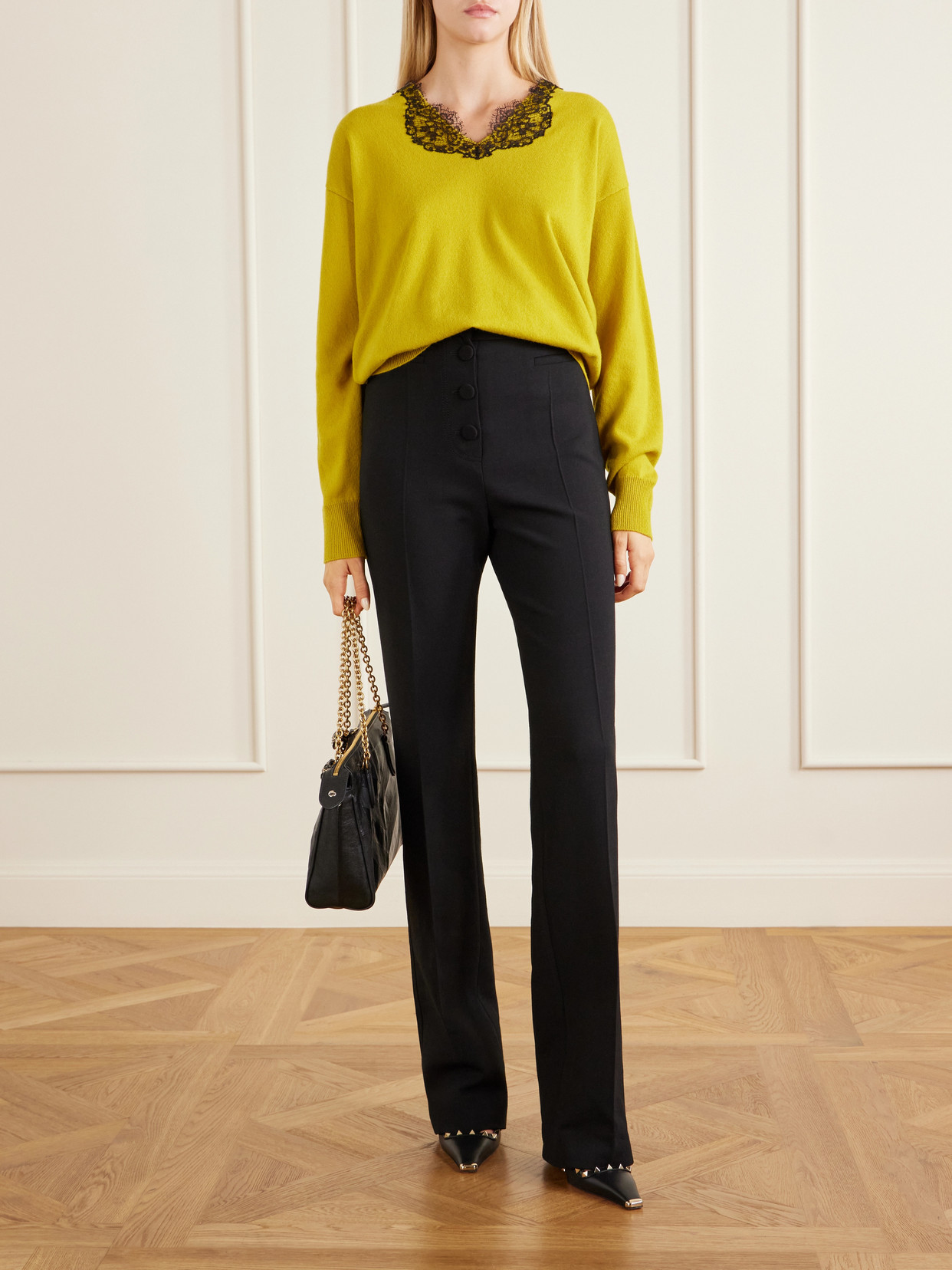 Garavani - Straight-Leg Wool Crepe Pants