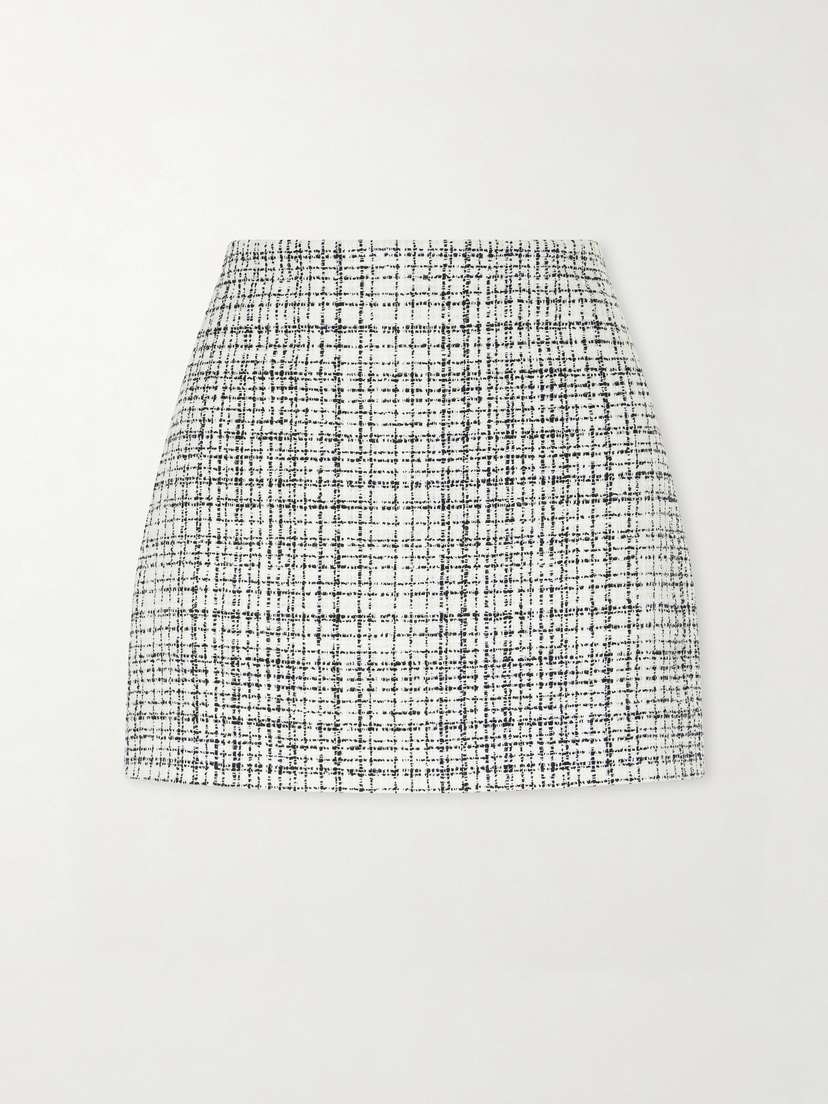 Valentino Garavani Checked Cotton-blend Tweed Mini Skirt