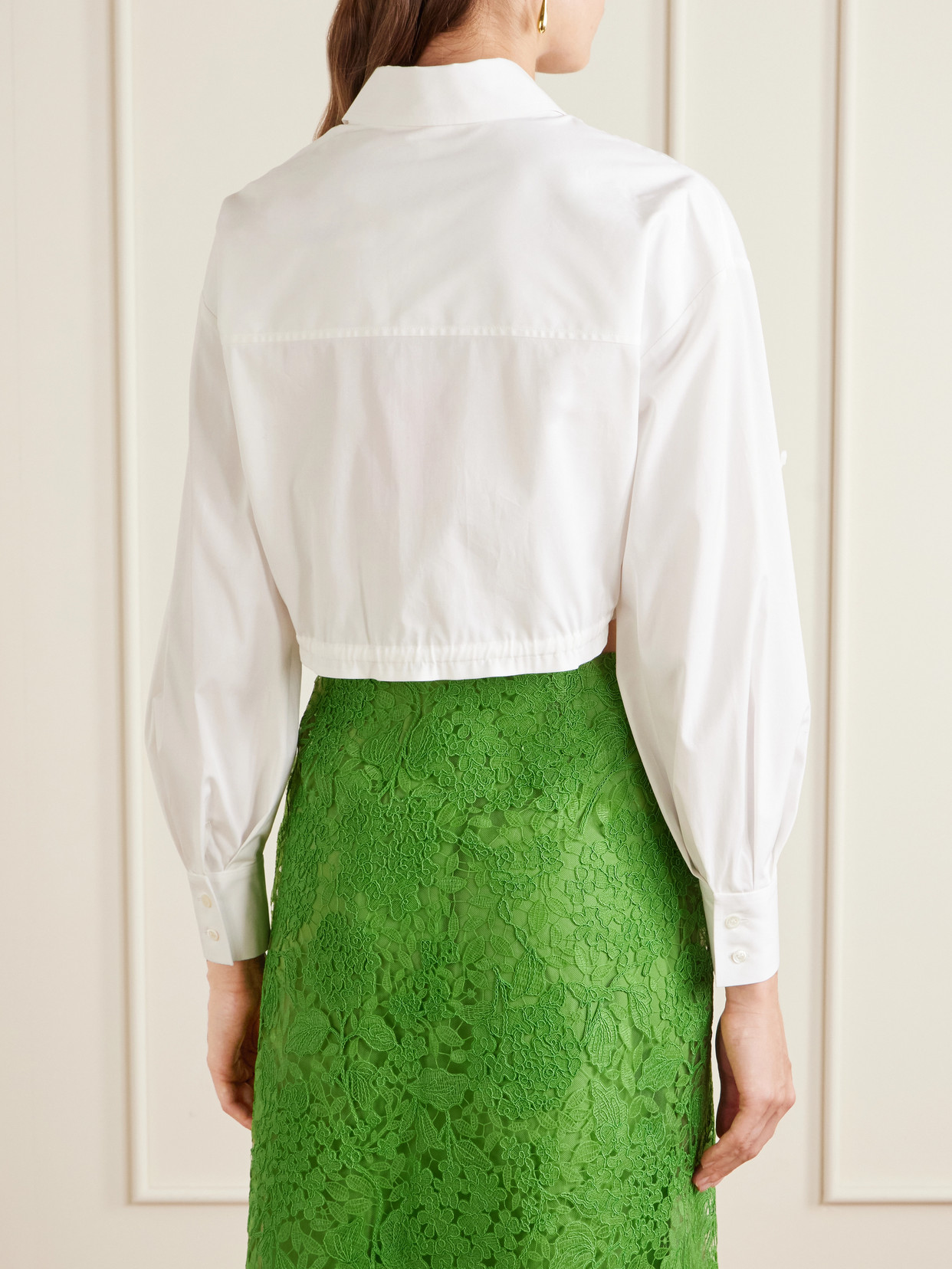 Cropped Cotton-Blend Blouse