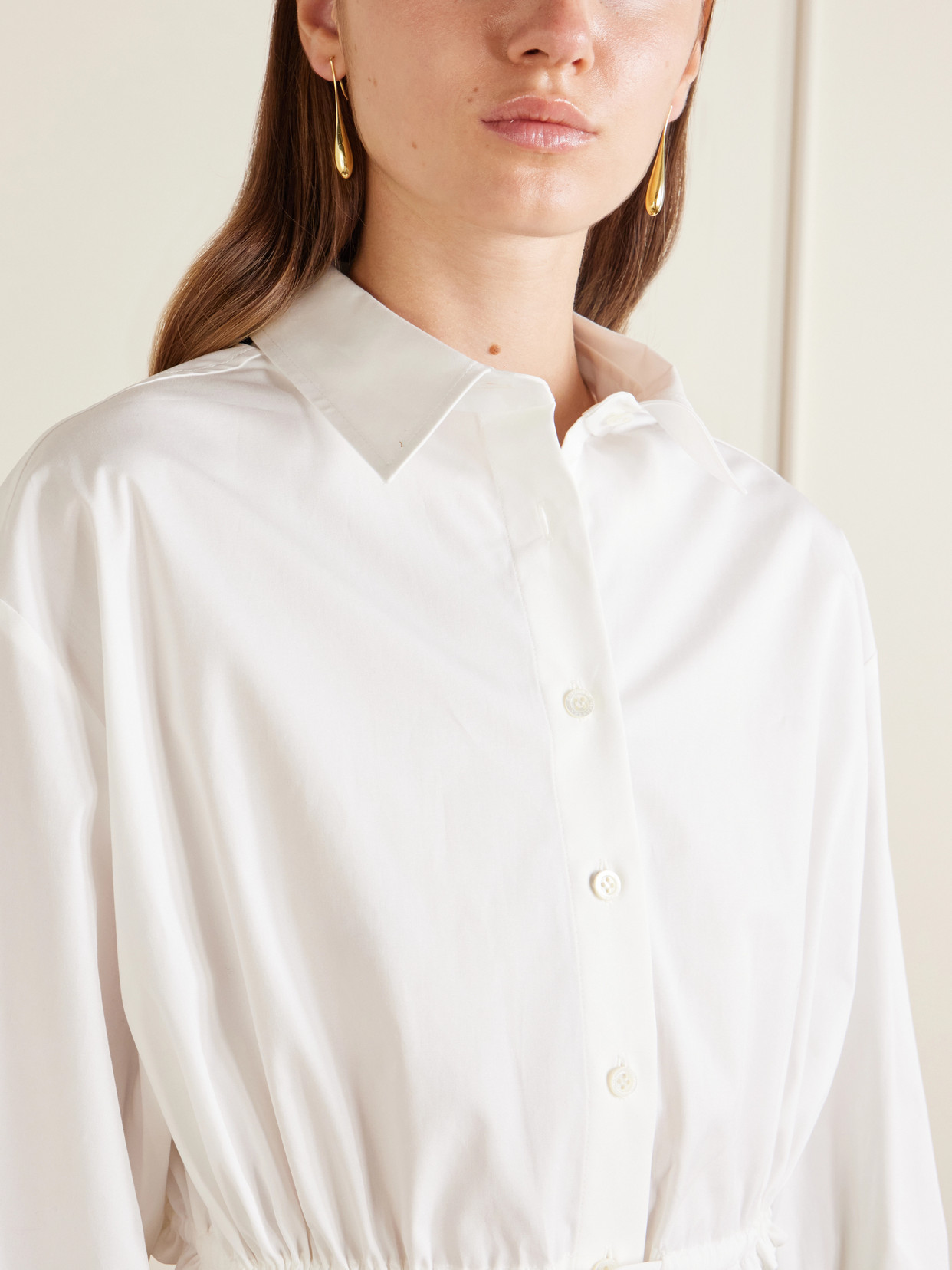 Cropped Cotton-Blend Blouse