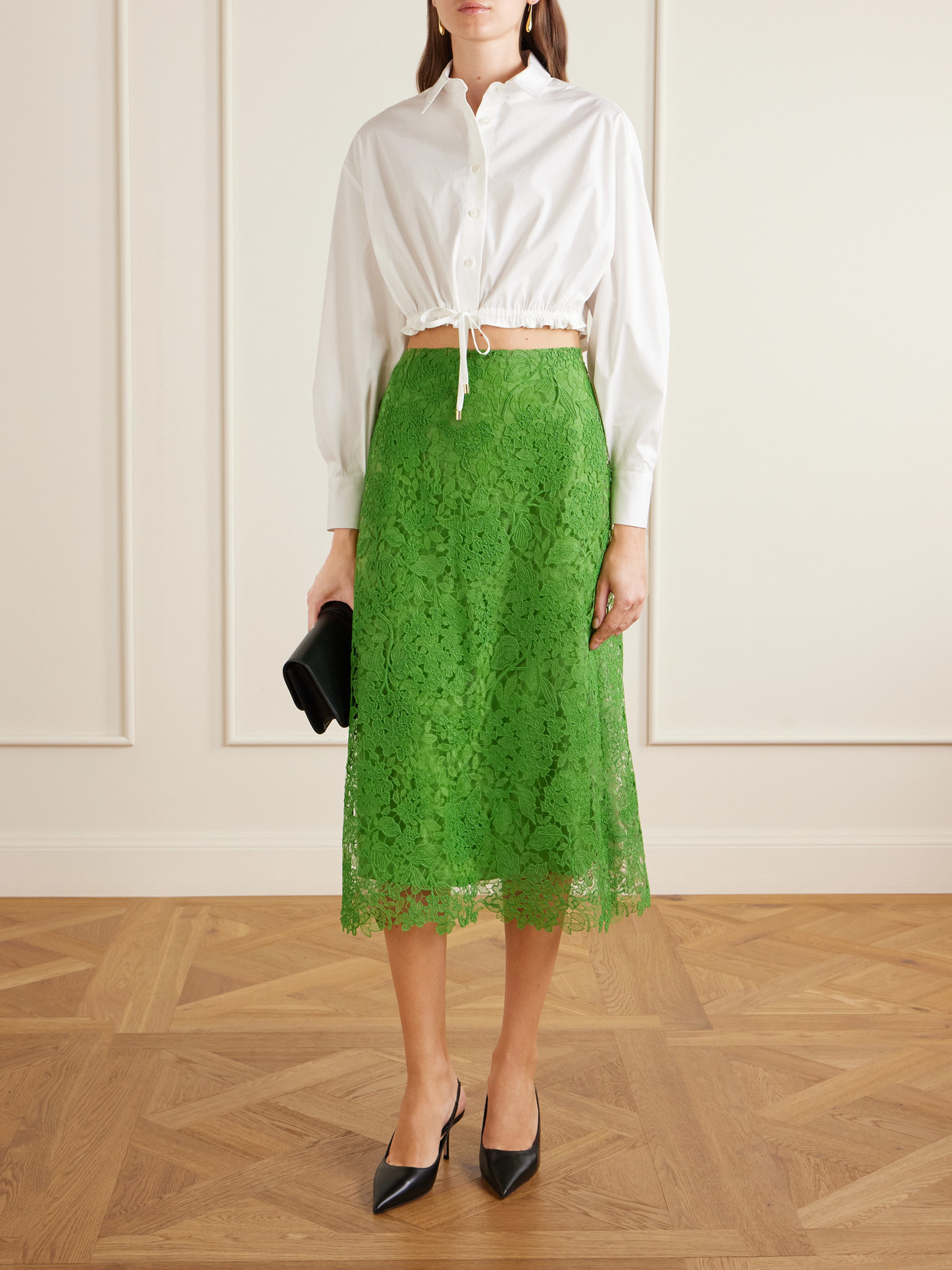 Cropped Cotton-Blend Blouse