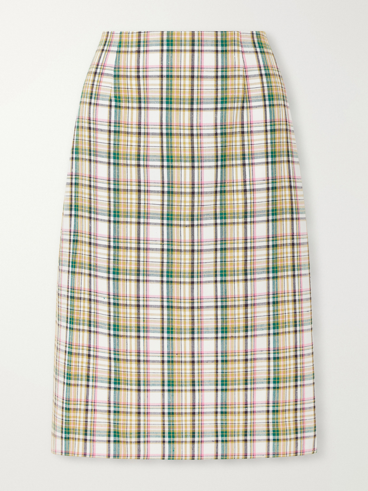 Carolina Herrera Checked Jacquard Midi Skirt In Green