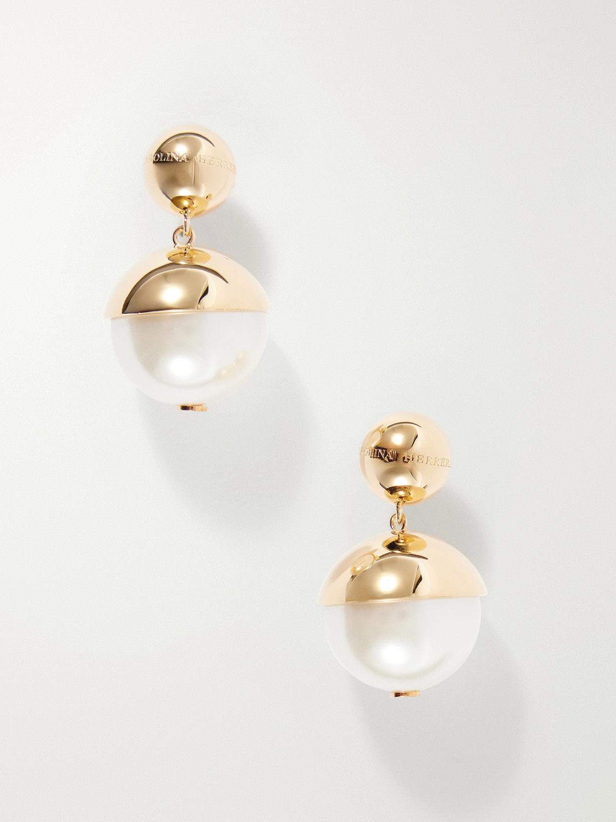 Carolina Herrera Gold-tone Pearl-effect Earrings