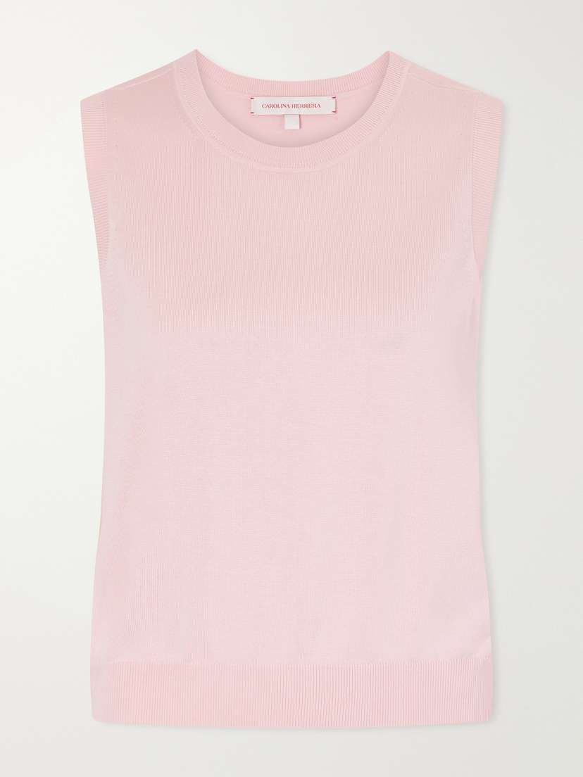 Carolina Herrera Ribbed Silk And Cotton-blend Vest