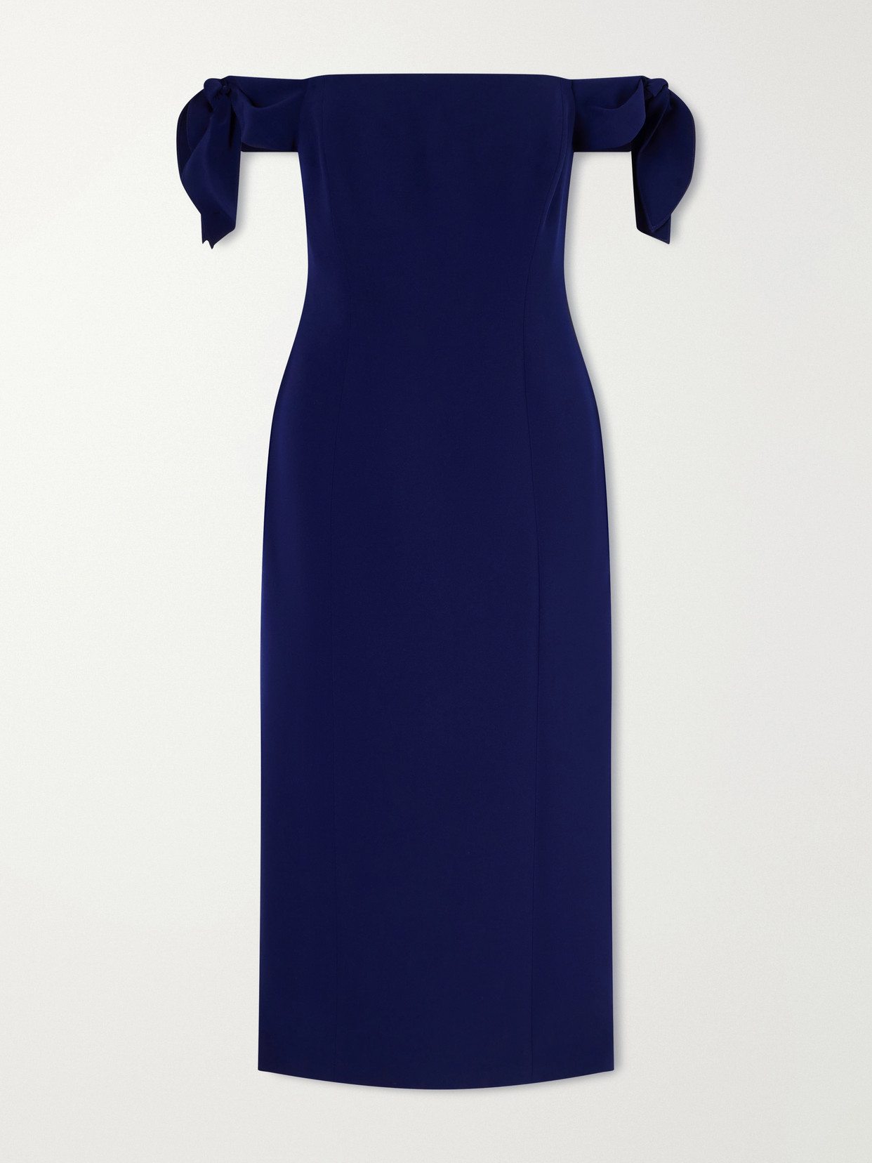 Carolina Herrera - Off-the-shoulder Crepe Midi Dress - Blue