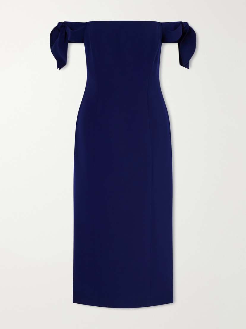 Carolina Herrera Off-the-shoulder Crepe Midi Dress