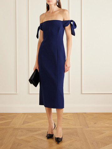 Carolina Herrera Off-the-shoulder crepe midi dress