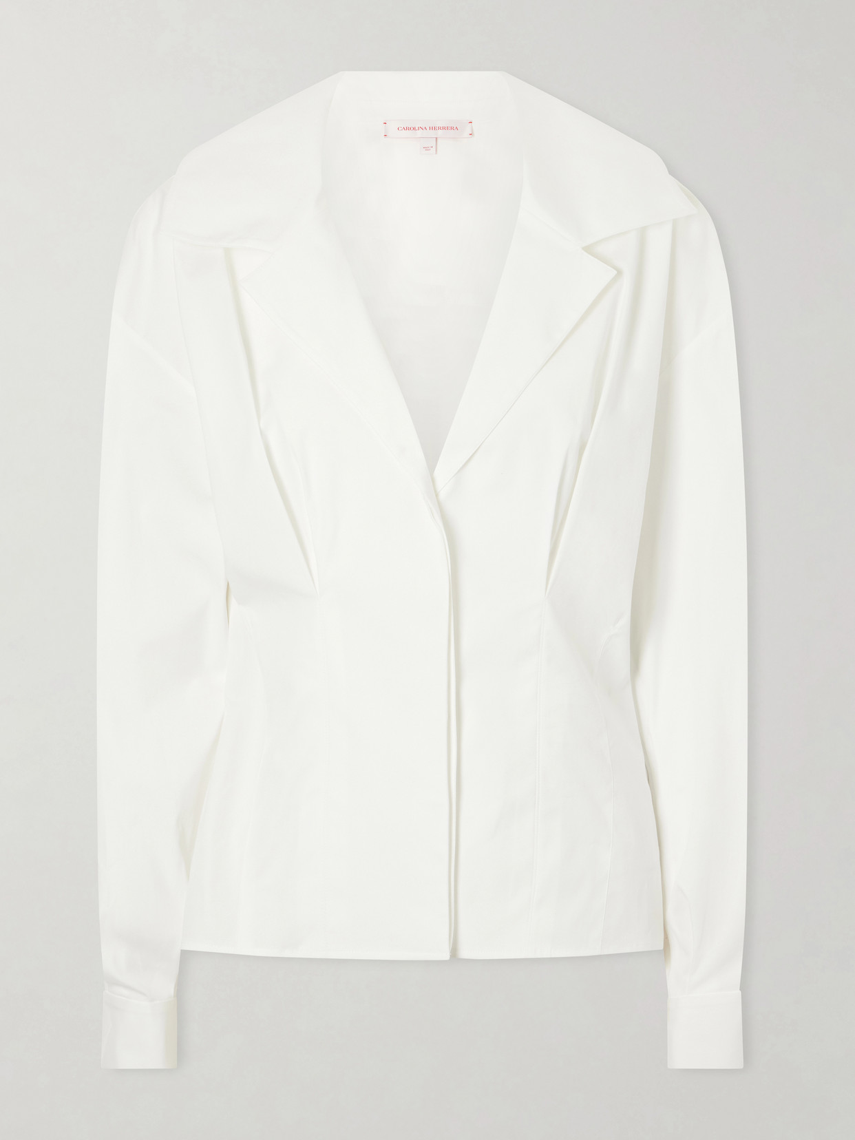 Carolina Herrera Cotton-blend Blouse In White
