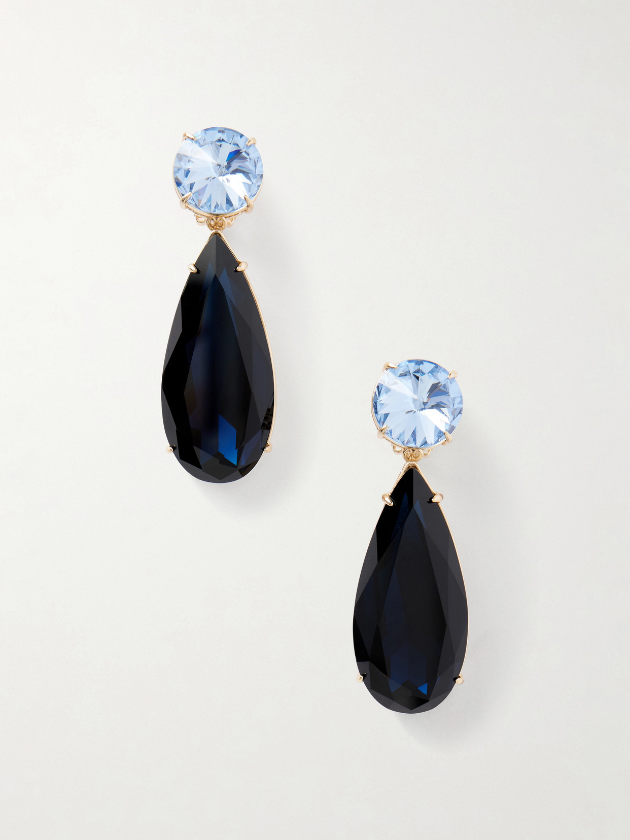 Carolina Herrera Gold-tone Crystal Earrings In Blue