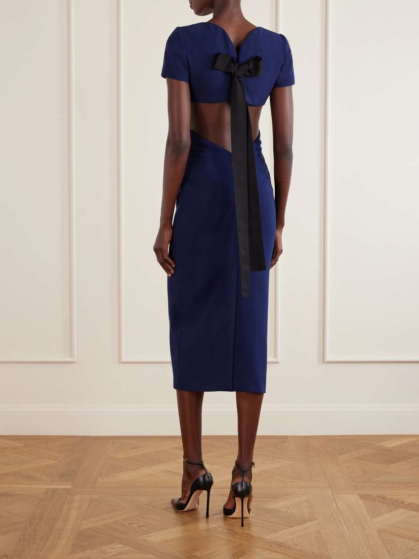 Carolina Herrera Bow-embellished Cut-out Crepe Midi Dress | Thumbnail 3