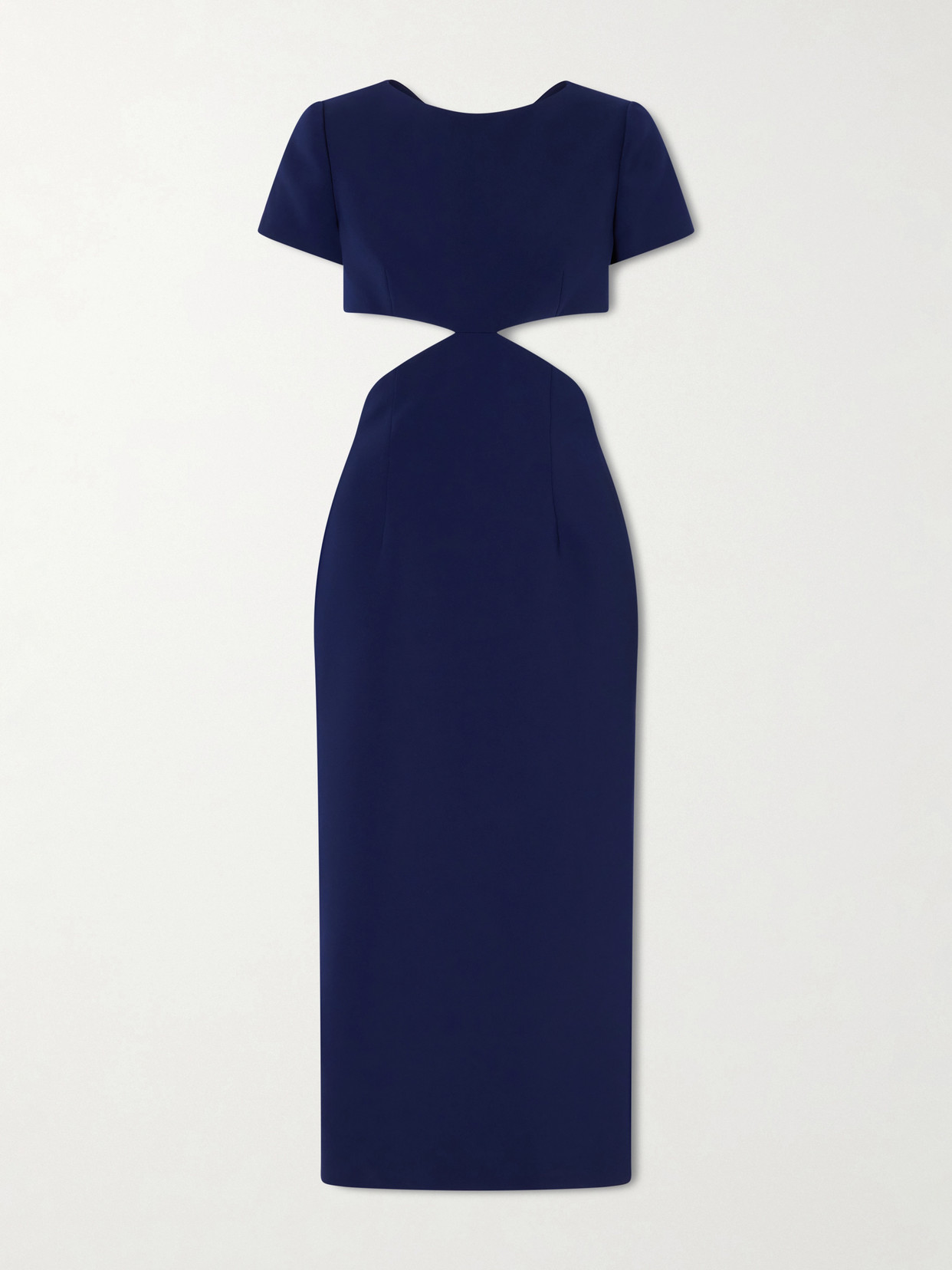 Carolina Herrera Bow-embellished Cut-out Crepe Midi Dress In Blue