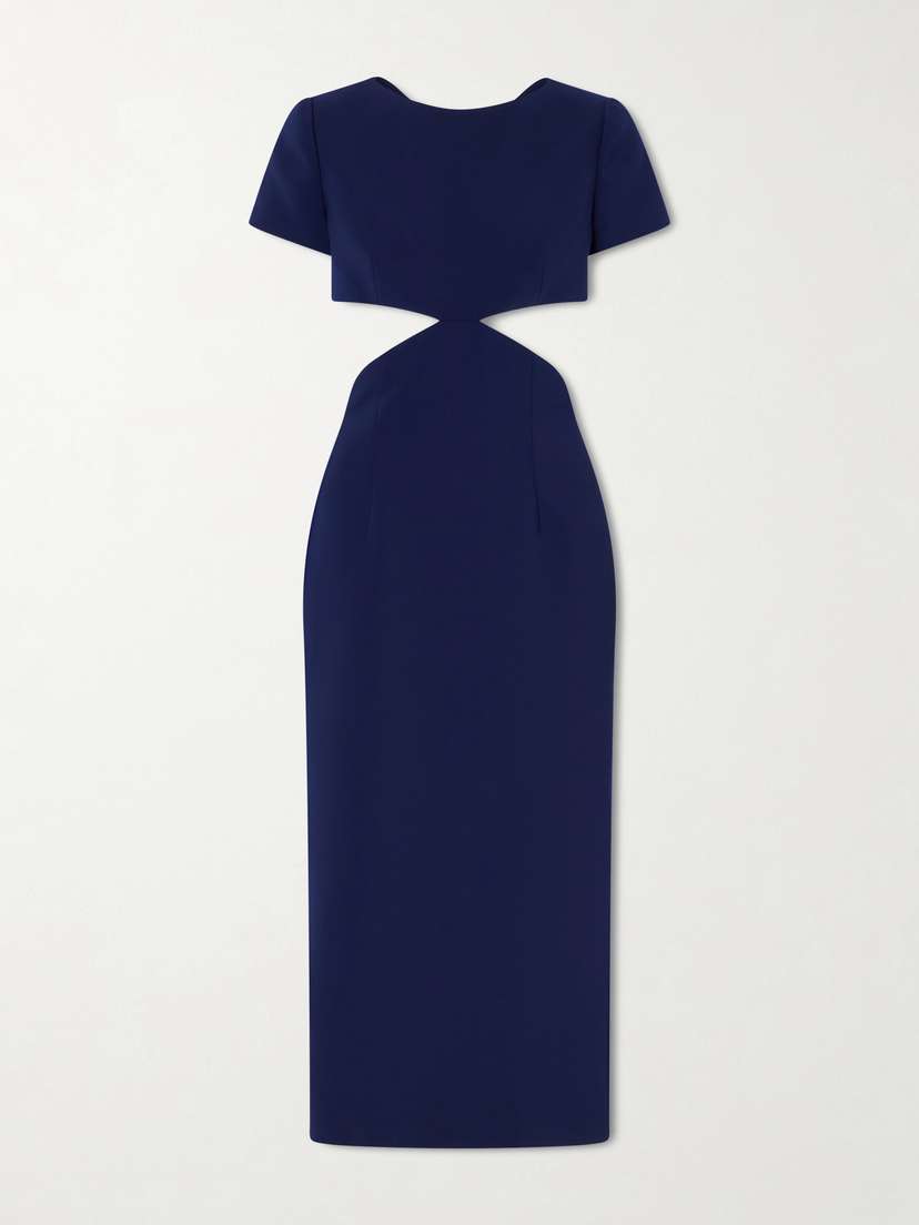 Carolina Herrera Bow-embellished Cut-out Crepe Midi Dress