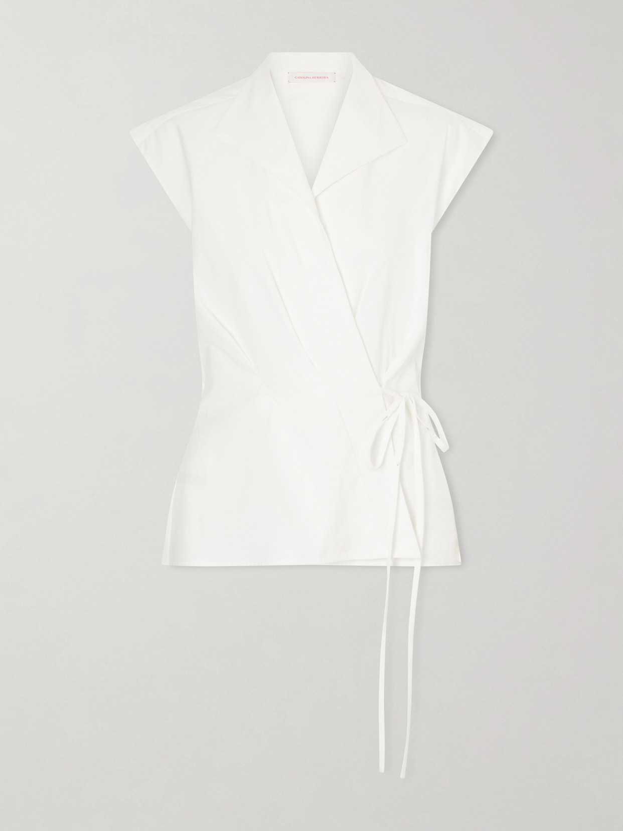 Carolina Herrera - Wrap Cotton-blend Shirt - White