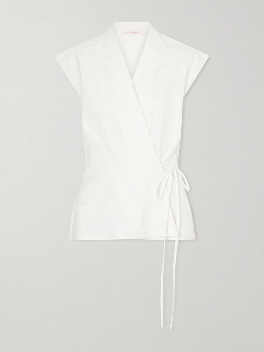 Wrap cotton-blend shirt