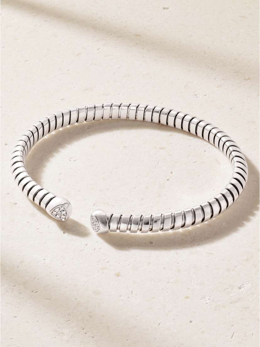 Marina B Trisolina 18-karat White Gold Diamonds Bangle