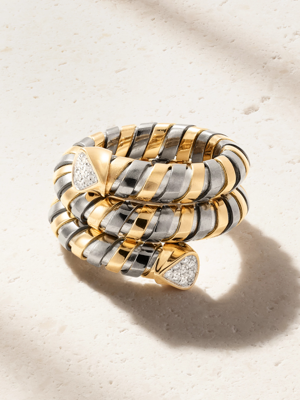 Marina B Trisola 18-karat Gold, Diamond And Titanium Ring