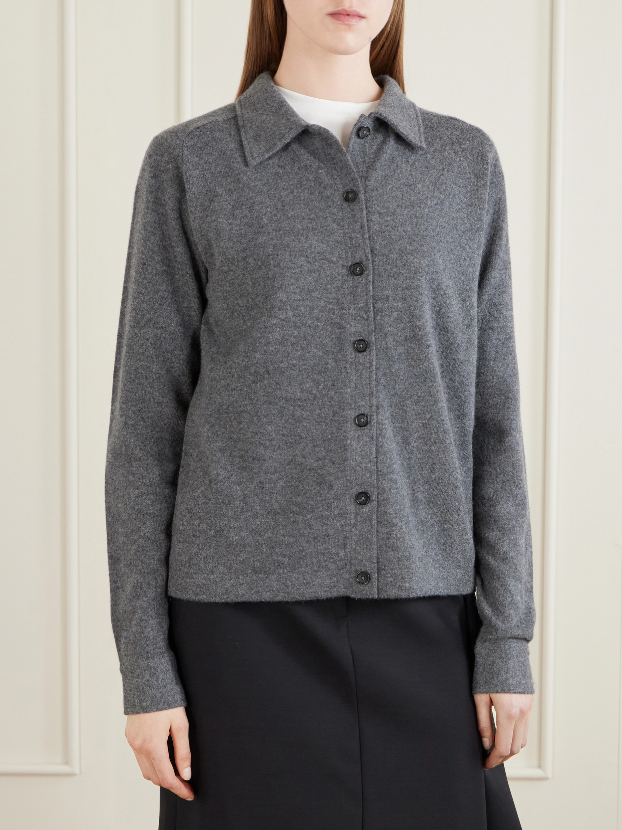 Totême Raglan-sleeve Cashmere Cardigan Dark Grey In Gray