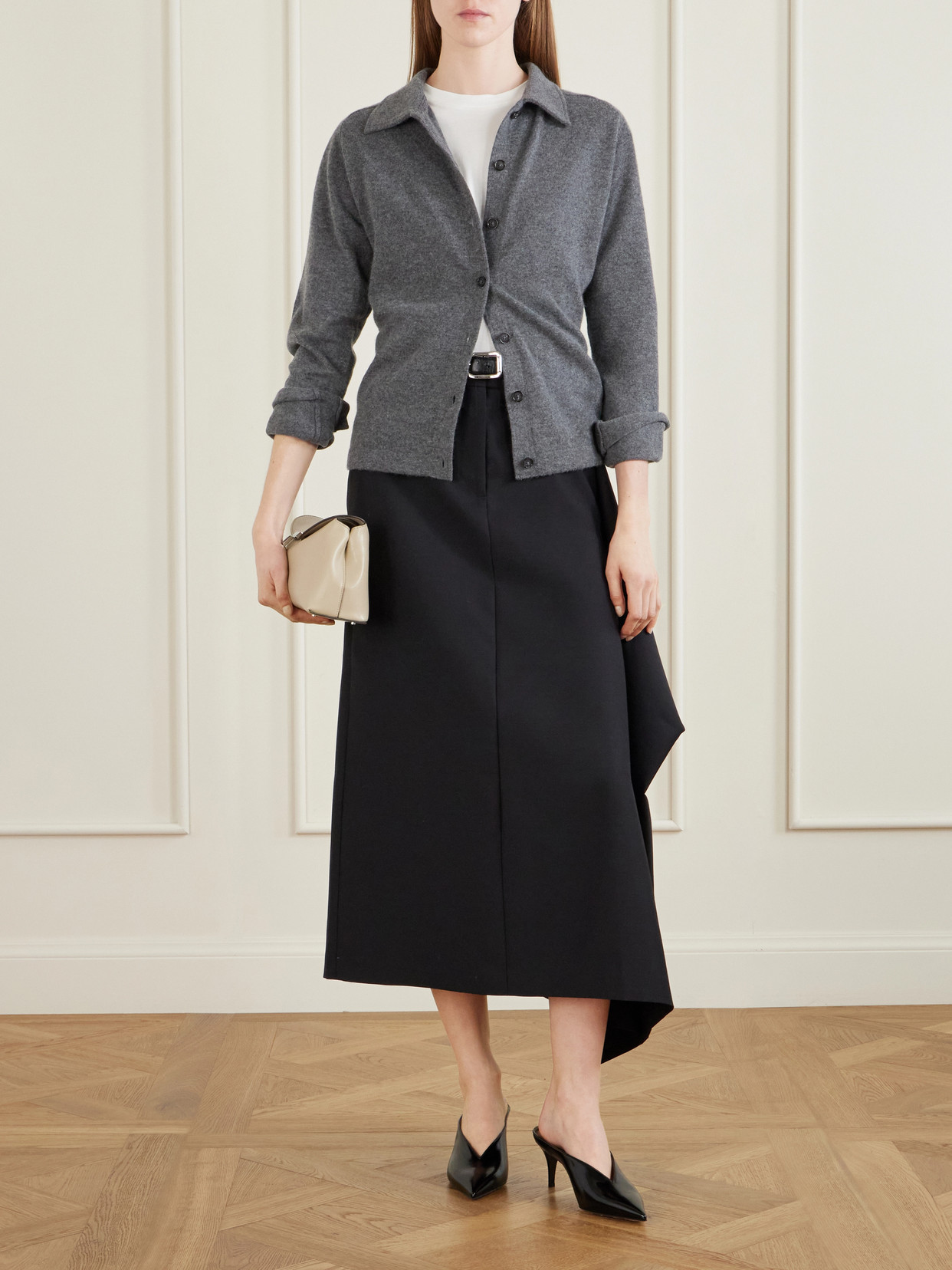 Totême Raglan-sleeve Cashmere Cardigan Dark Grey In Gray