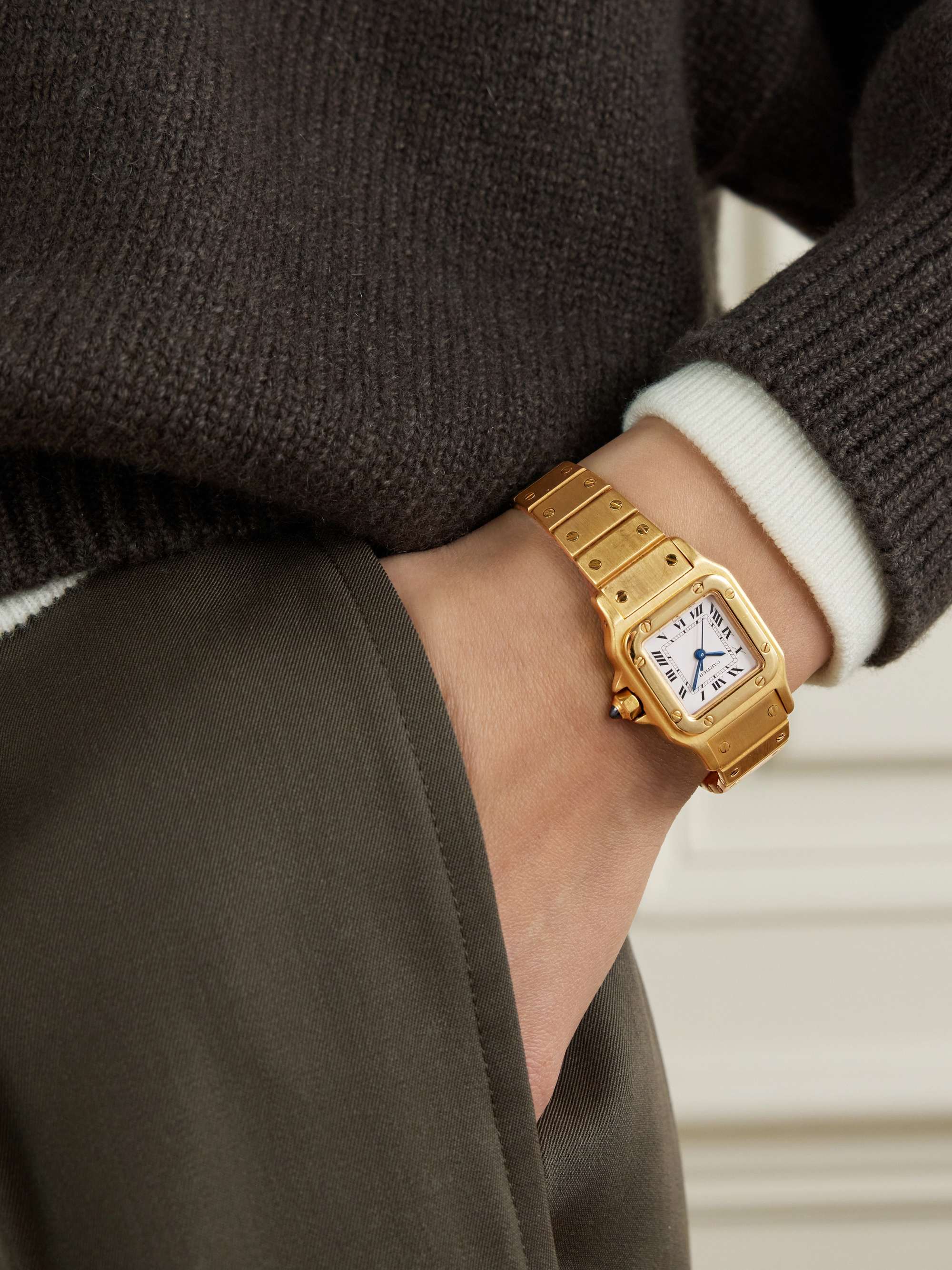 STEPHANIE WINDSOR + Cartier Vintage 1987 Santos de Cartier Galbee
