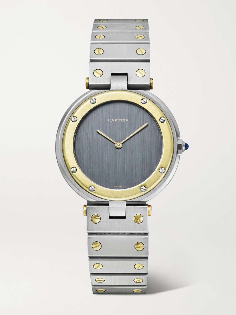 Stephanie Windsor + Cartier Vintage 1980s Vendome 32mm Stainless Steel And 18-karat Gold Watch, Ref. No. 8191