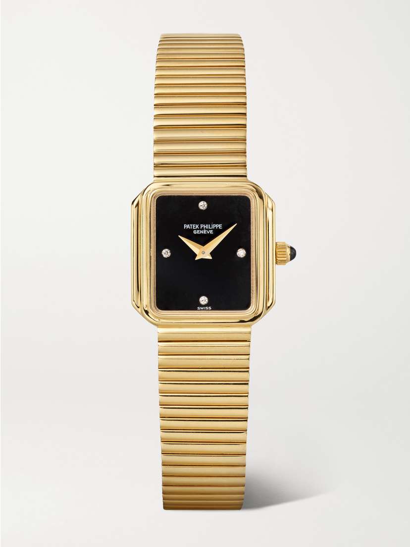 Stephanie Windsor + Patek Philippe Vintage 1980s Gondolo 22mm Automatic 18-karat Gold, Onyx And Diamond Watch, Ref. No. 4429/001 (fits Up To 6" Wrist)