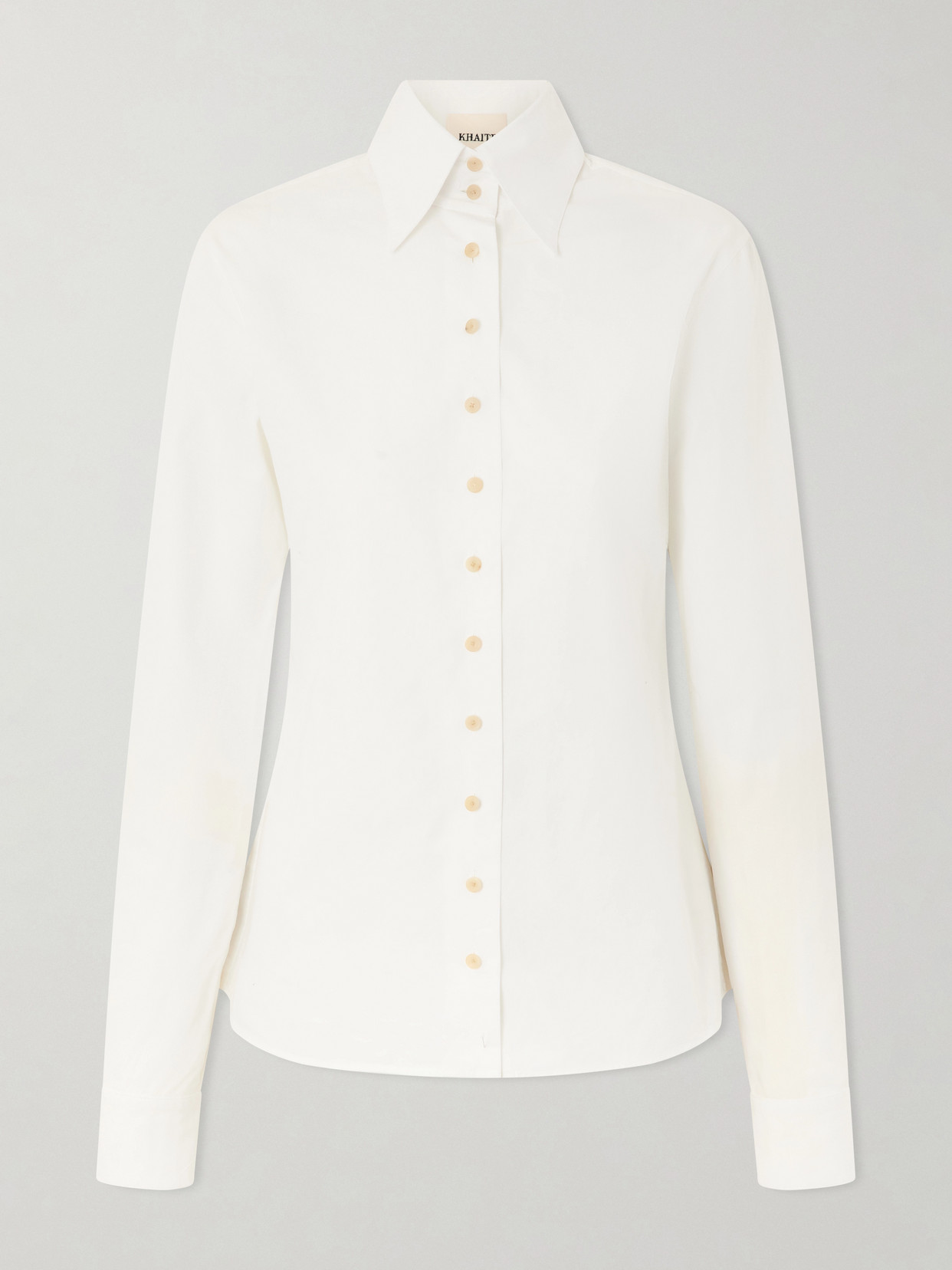 Khaite Ivy Cotton-poplin Shirt In White