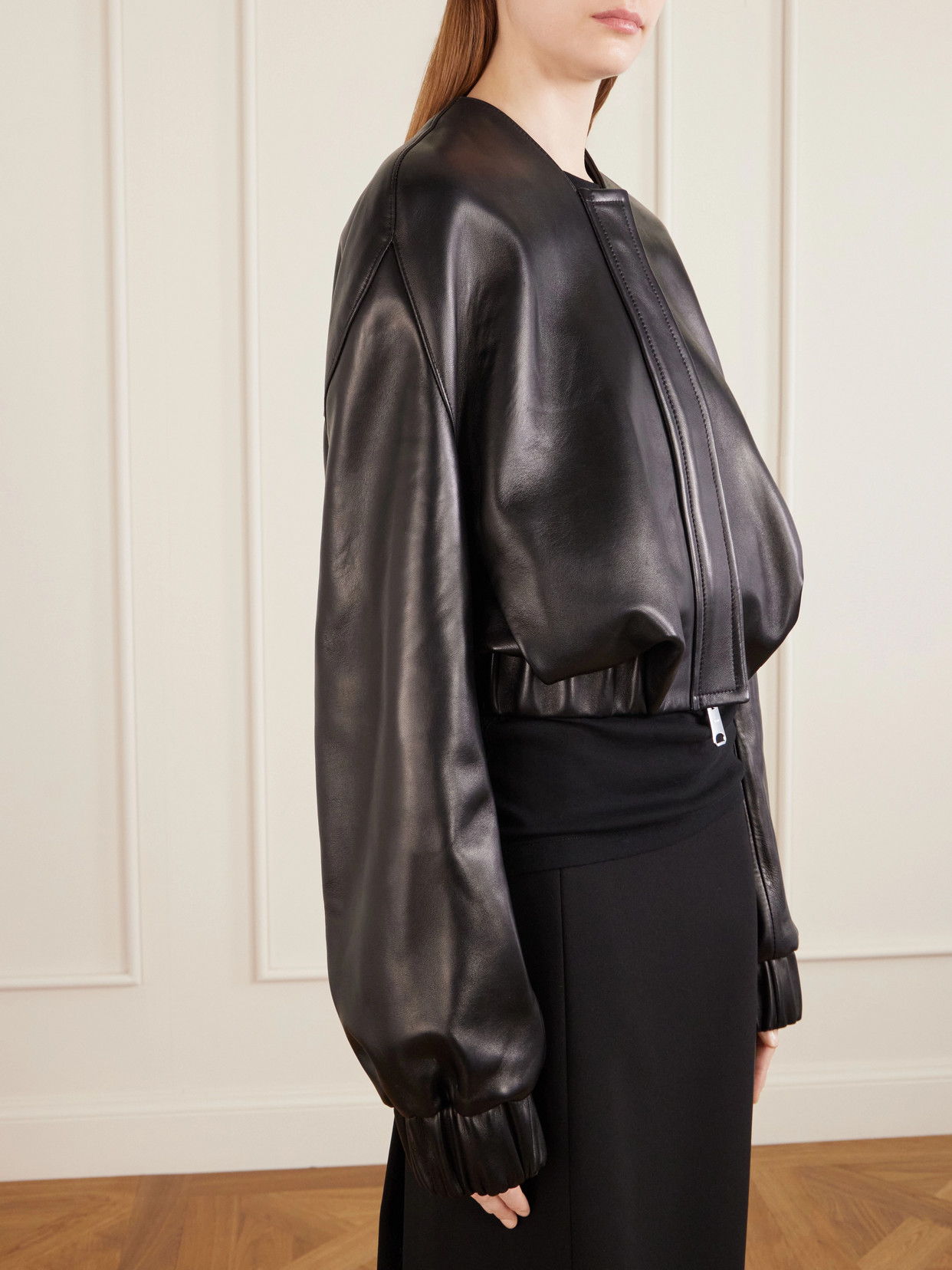 Cordan Cropped Leather Jacket