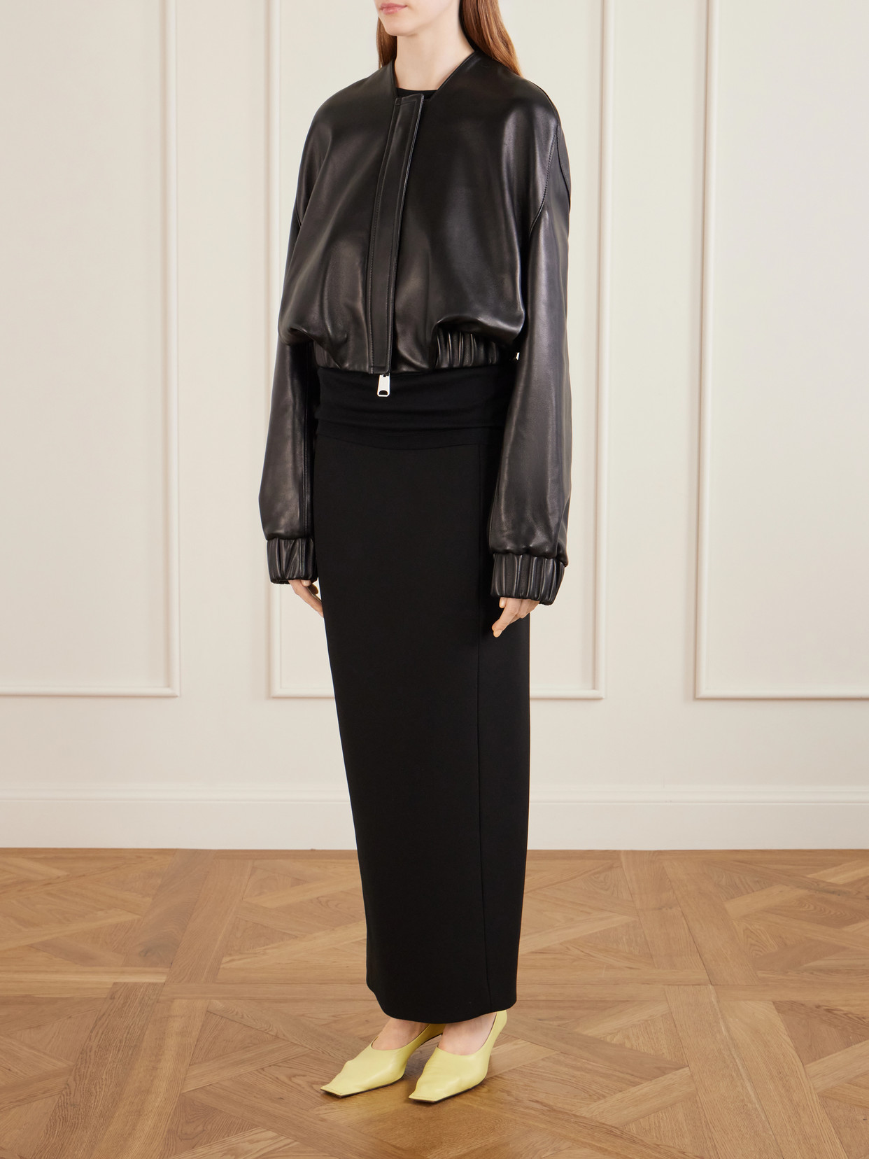 Cordan Cropped Leather Jacket