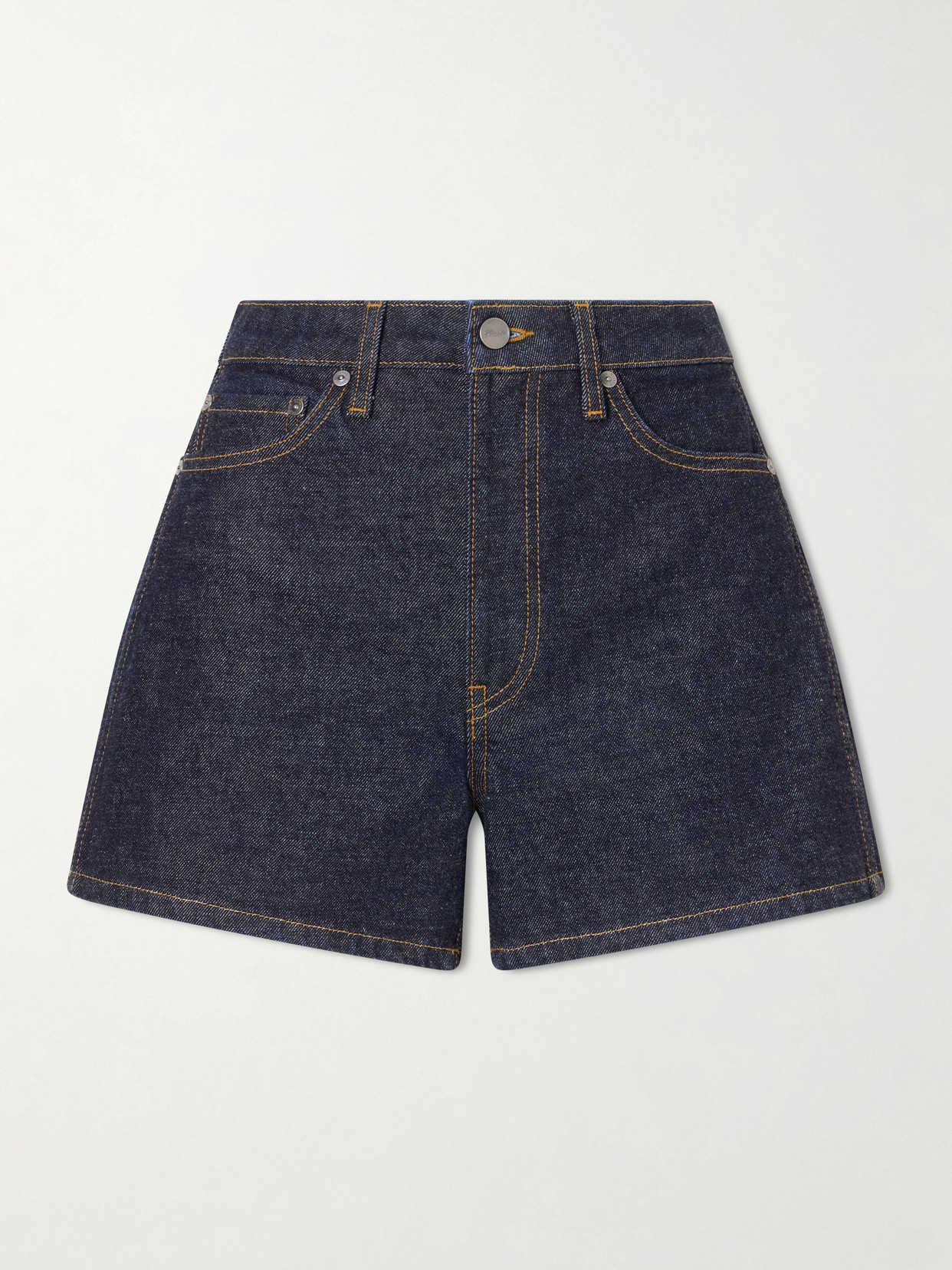 Khaite Danya Straight-leg Denim Shorts In Blue