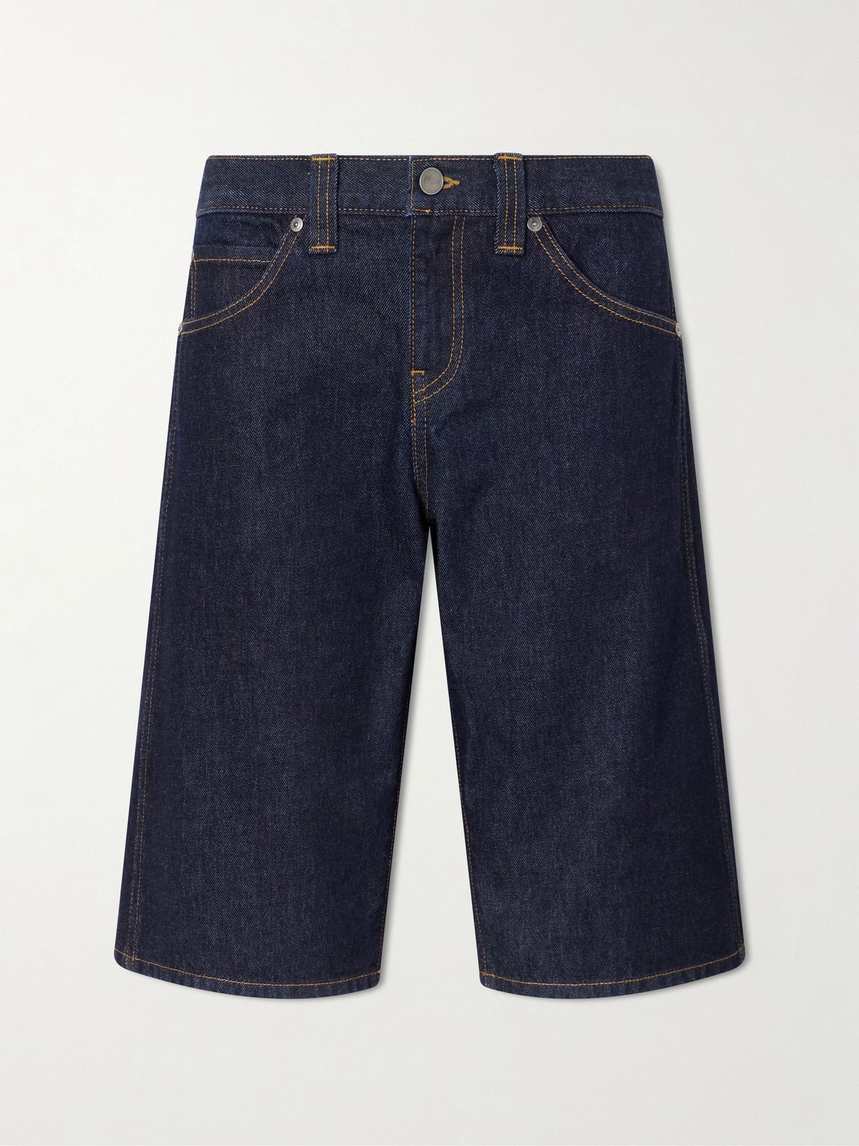 KHAITE Kinga mid-rise straight-leg shorts
