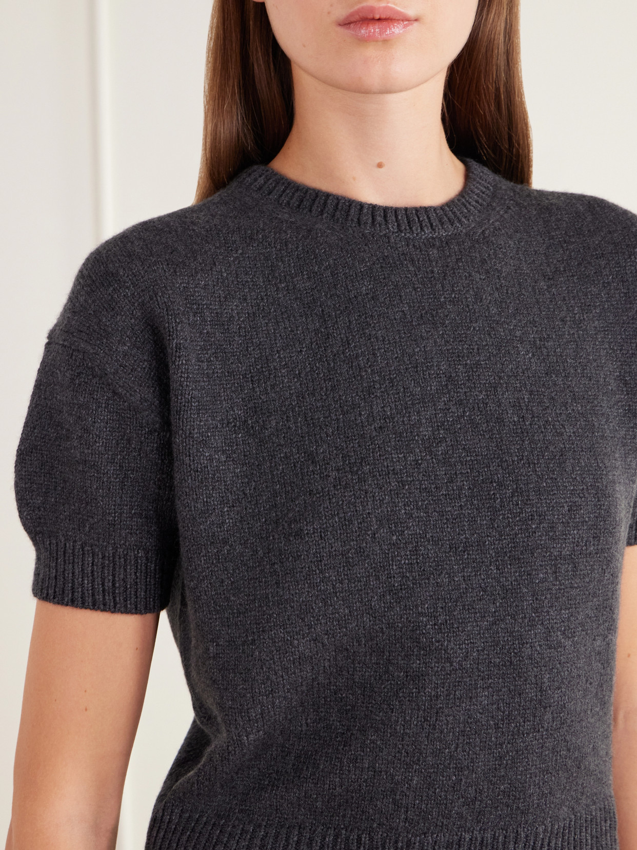 Golden Cropped Cashmere Sweater