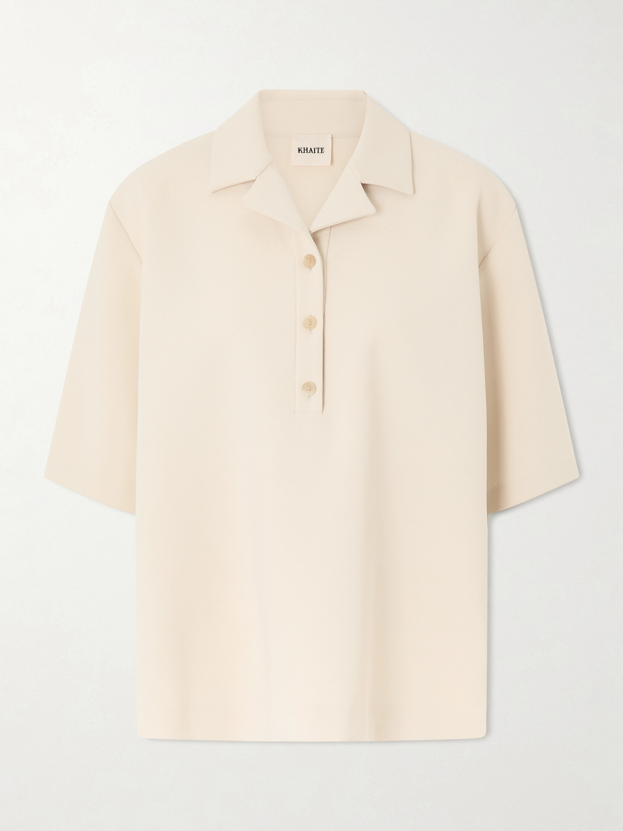 KHAITE - Loucin Naia-blend Crepe T-shirt - Neutrals