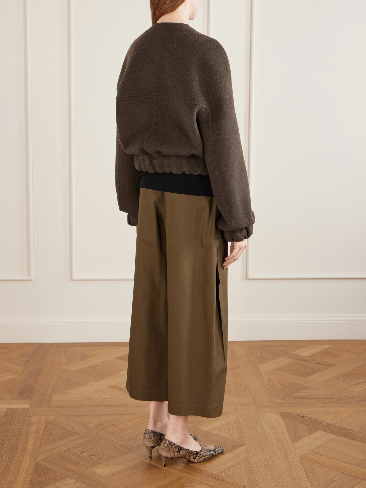 Cordan Cropped Wool Bomber Jacket