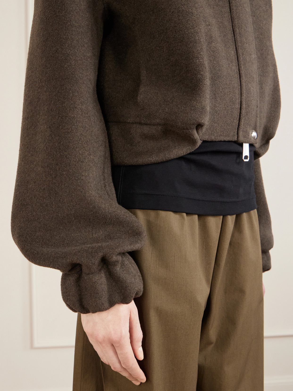 Cordan Cropped Wool Bomber Jacket