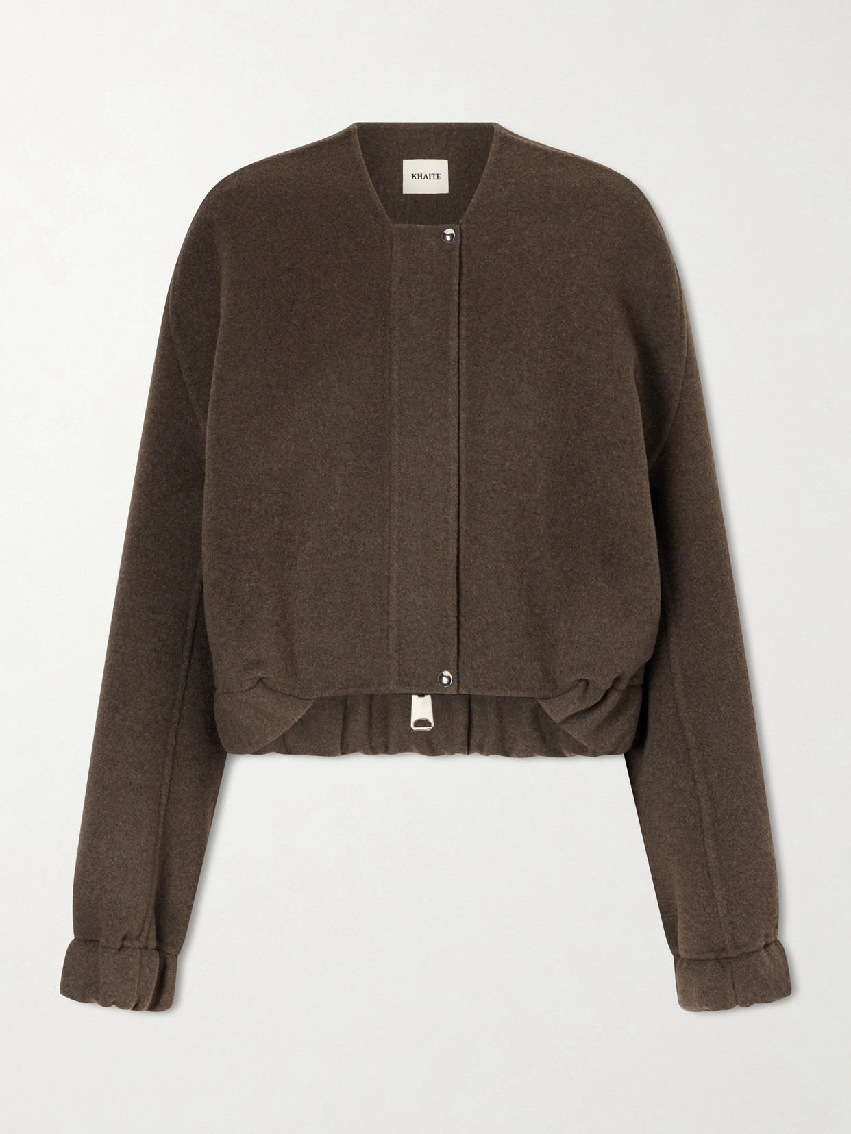 Khaite Cordan Cropped Wool Bomber Jacket In Green