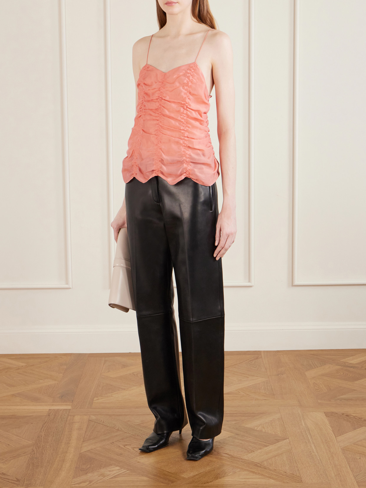 Inara Ruched Silk-Blend Top
