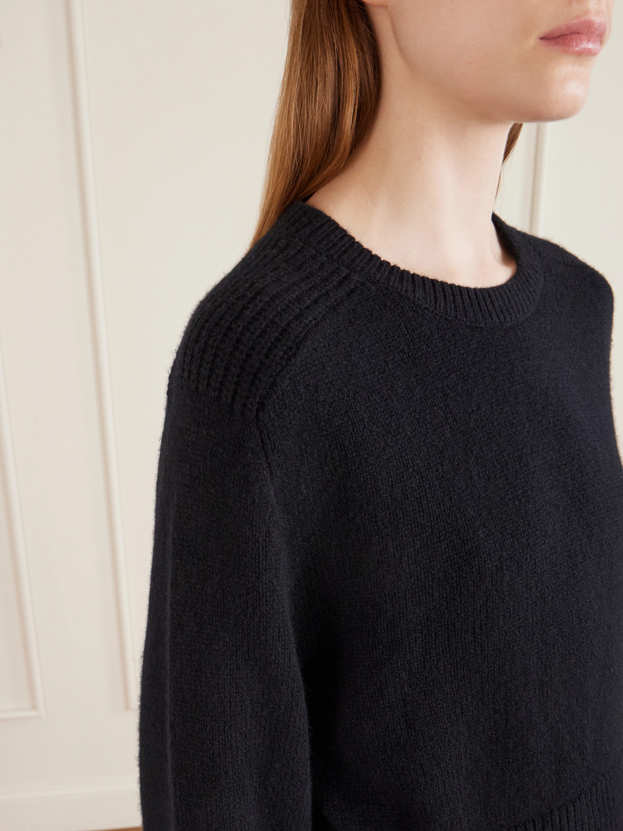 Masie Cropped Wool And Cashmere-Blend Sweater