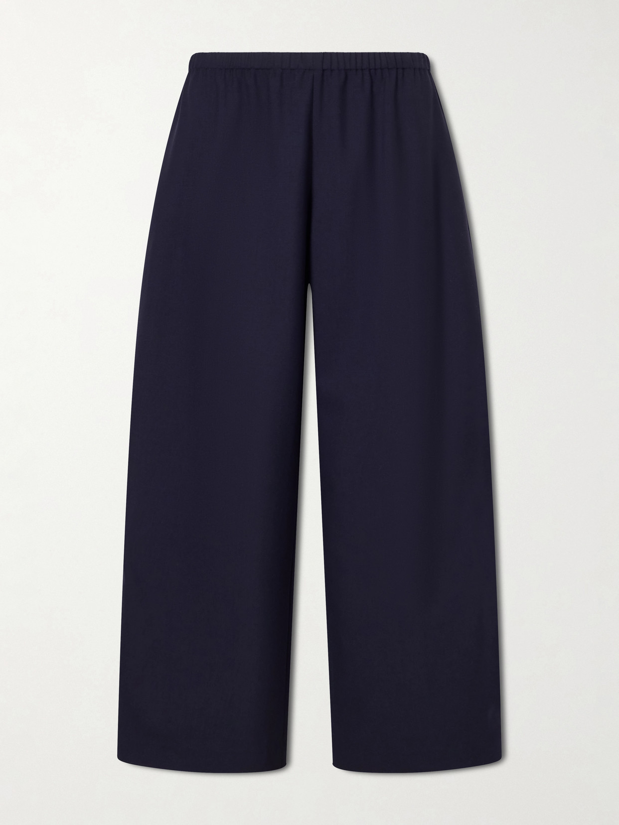Khaite Roma Wool High-waist Wide-leg Pants In Blue