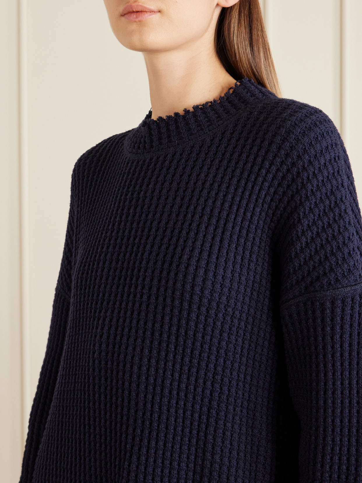 Dylan Waffle-Knit Cotton Sweater