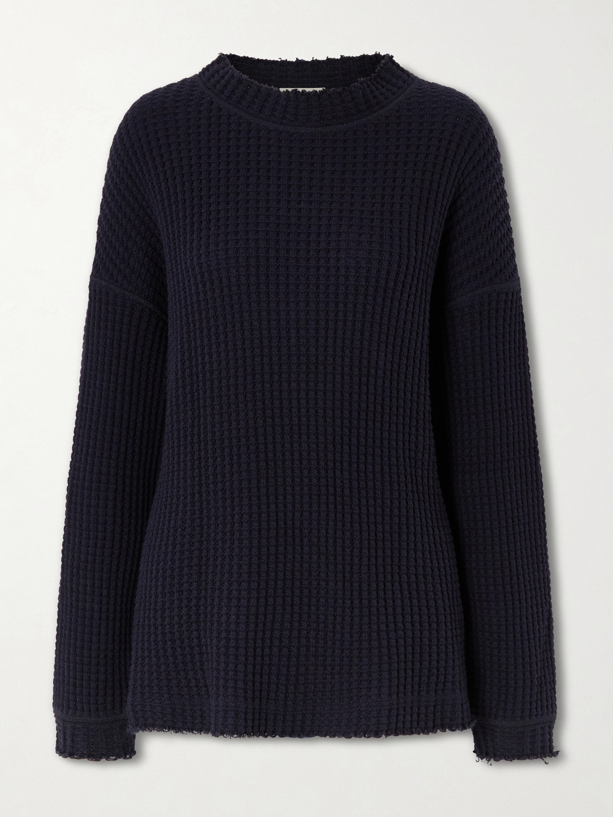 Khaite Dylan Knitted Cotton Sweatshirt In Blue