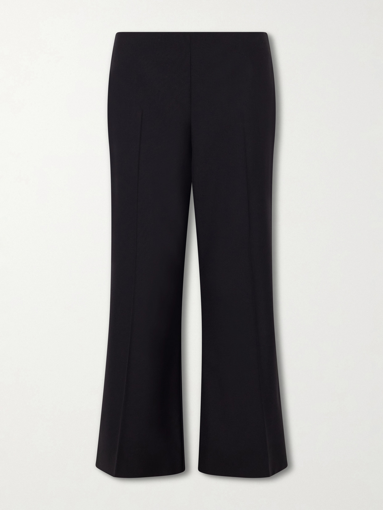 Khaite Walter Wool Mid-rise Flared Leg Pants In Black