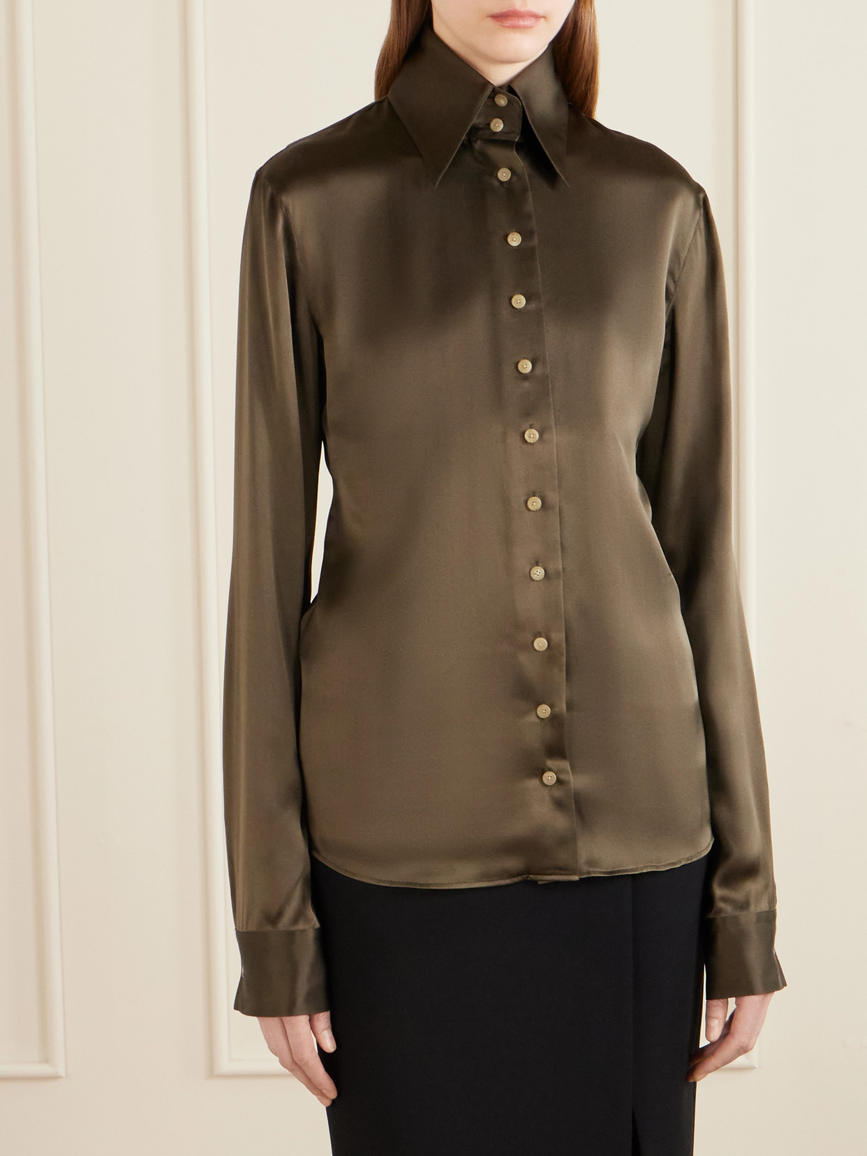 Ivy Silk-Satin Shirt
