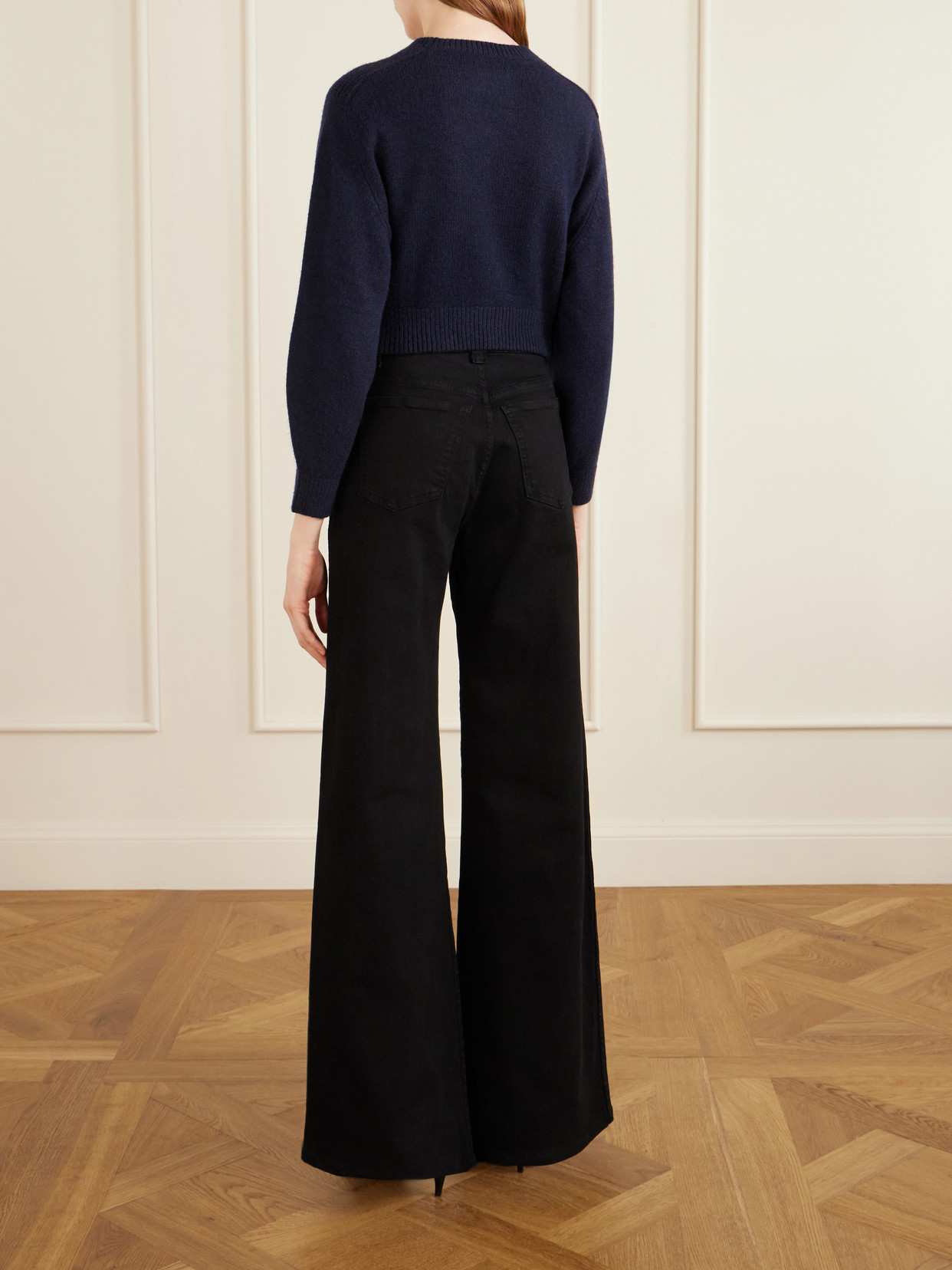 Masie Cropped Wool And Cashmere-Blend Sweater