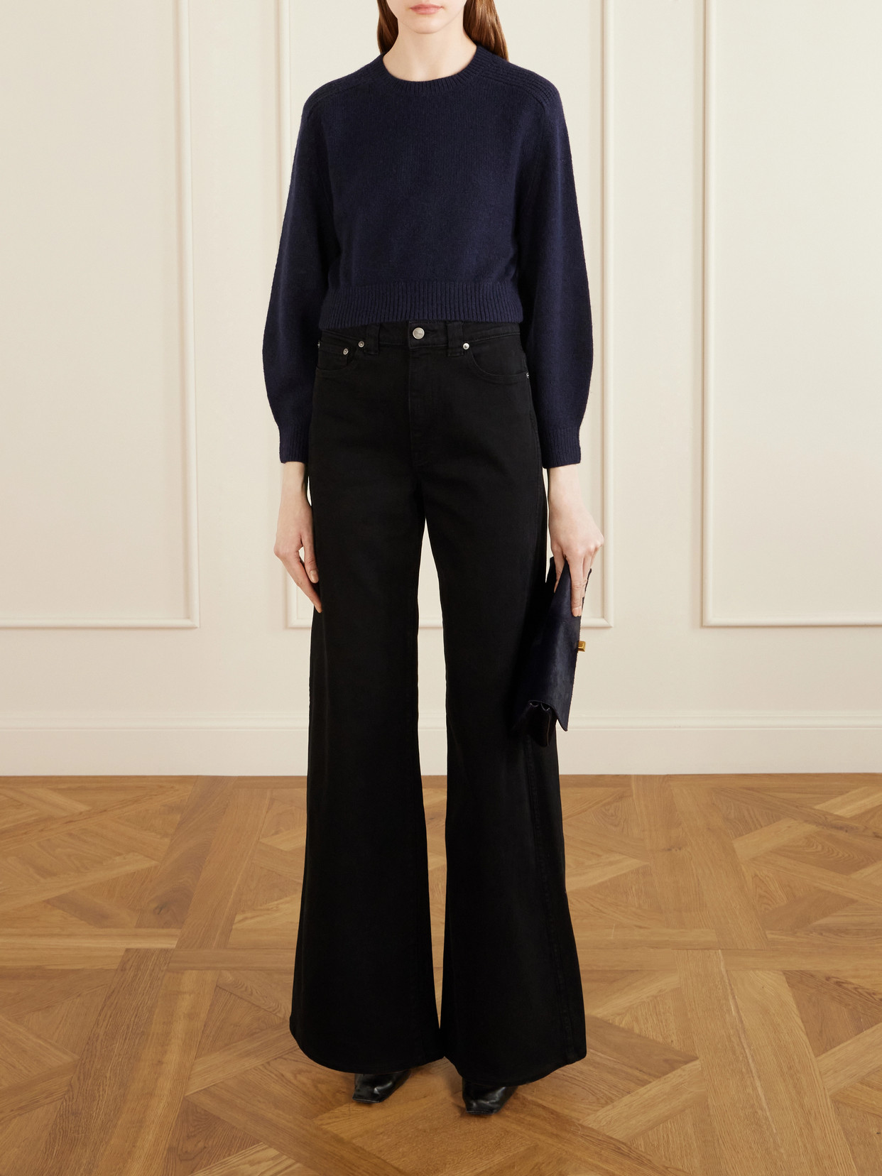 Masie Cropped Wool And Cashmere-Blend Sweater