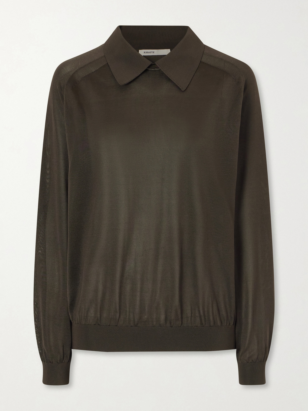 Alexa Silk-Knitted Polo Sweater