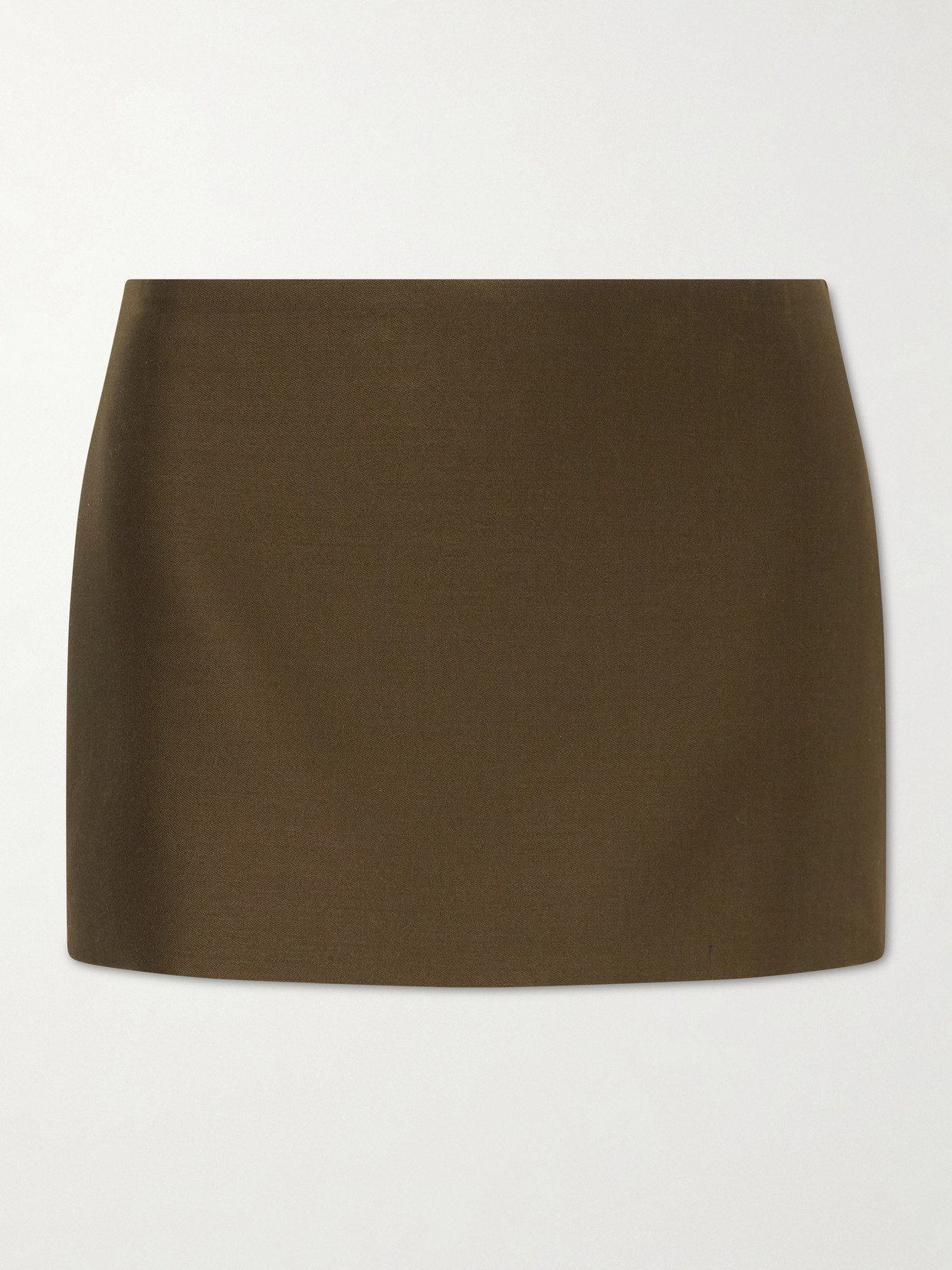 Khaite Jett Wool And Silk-blend Cady Mini Skirt In Green