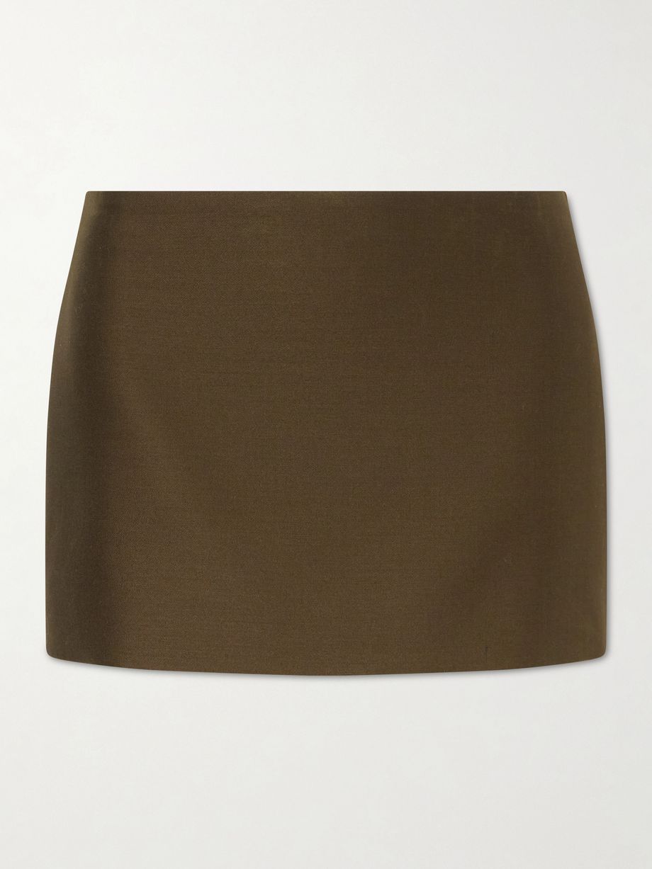 Jett wool and silk-blend cady mini skirt