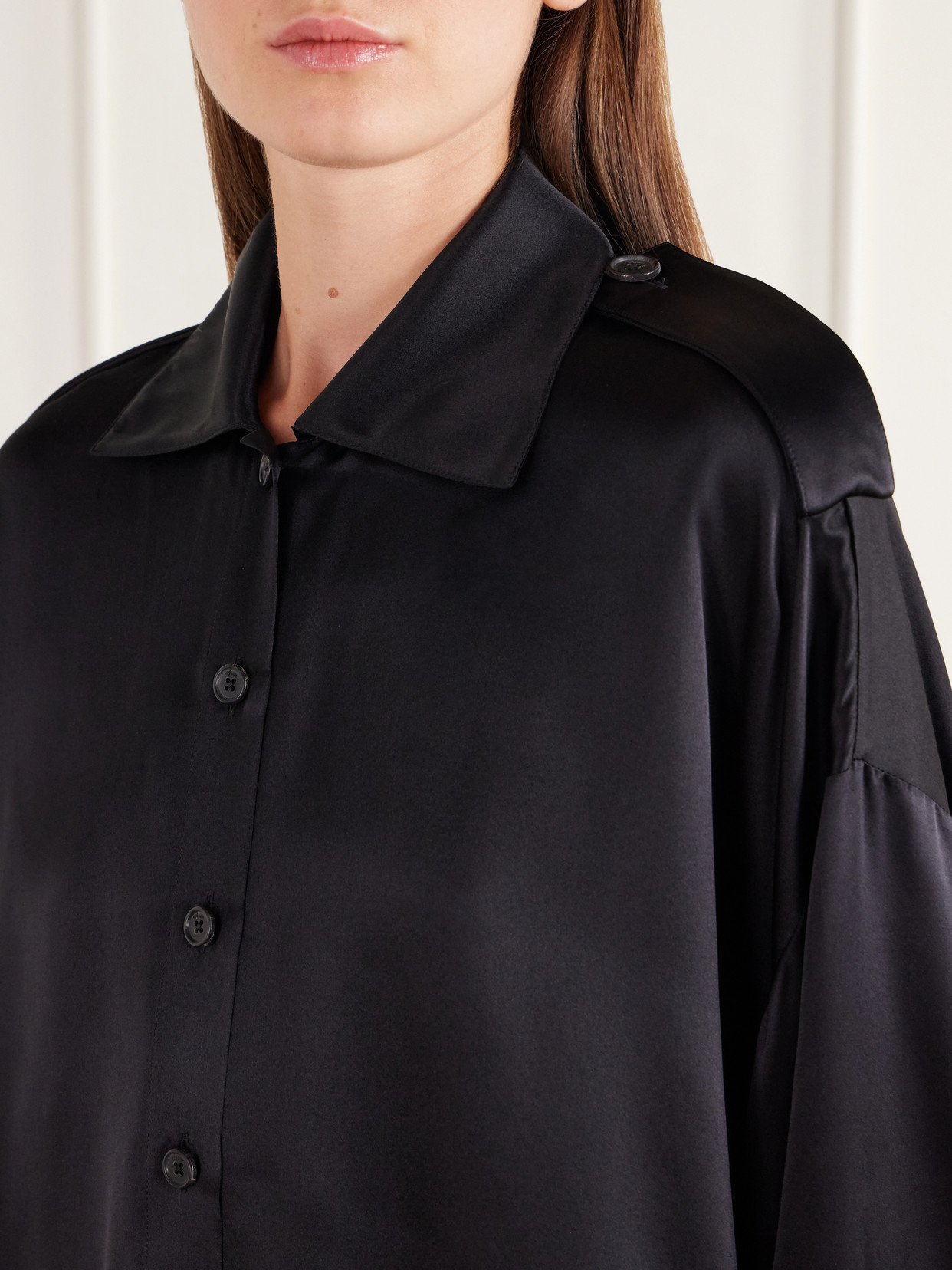 Bodine Silk-Satin Shirt